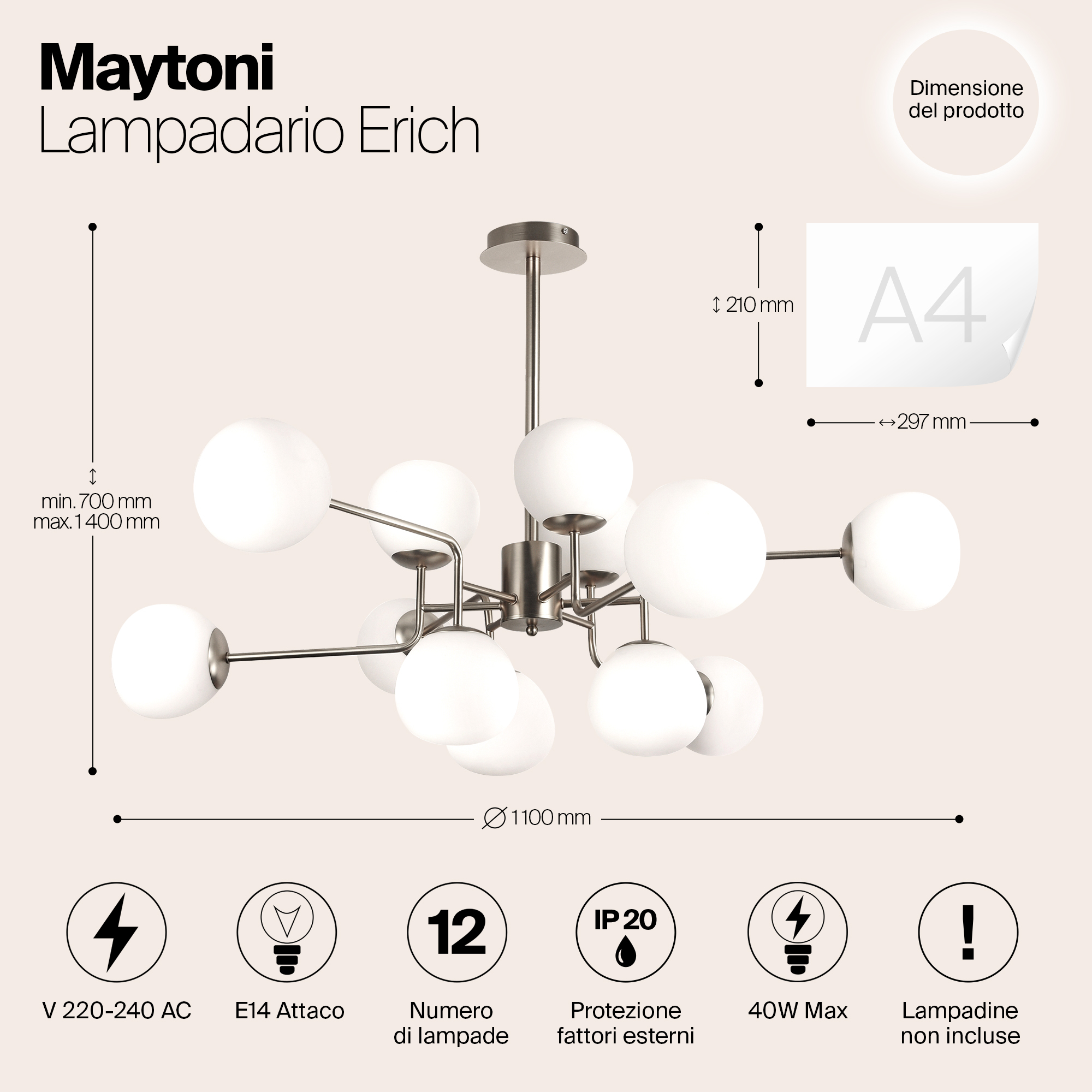 картинка Подвесная люстра Maytoni Erich MOD221-PL-12-N от магазина pro-decor.kz