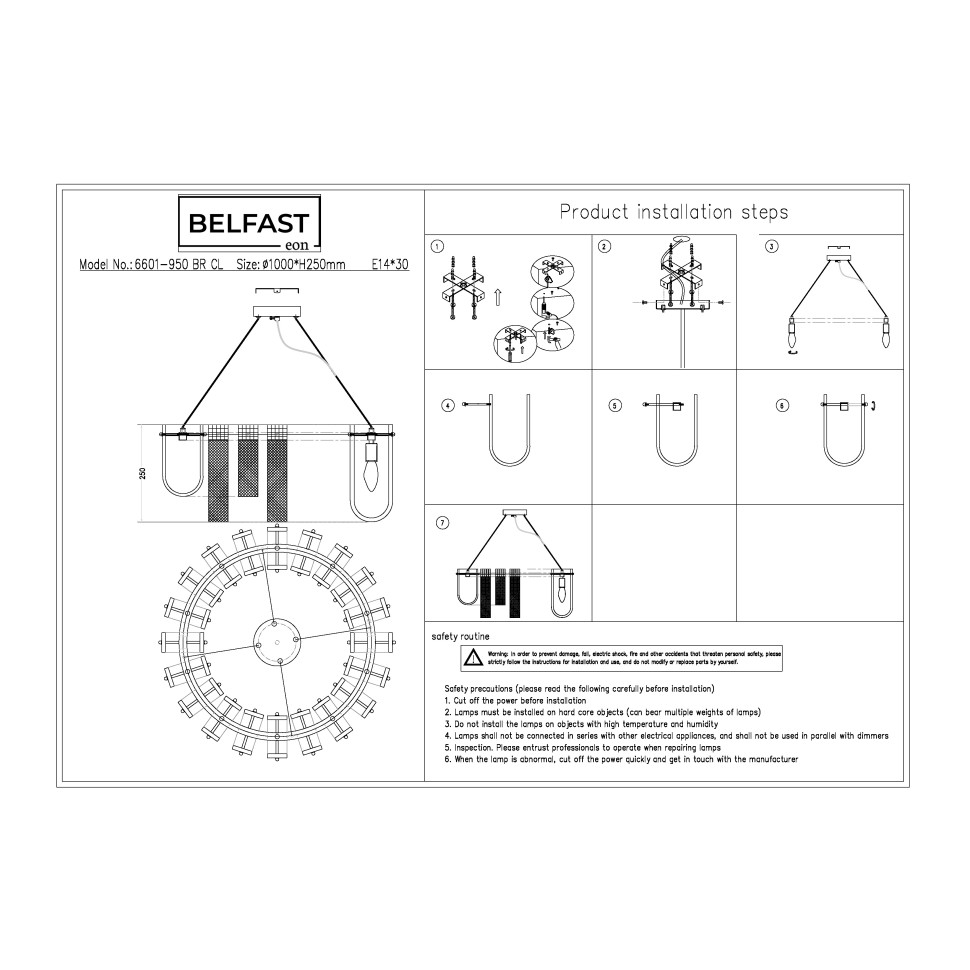 картинка Подвесная люстра Belfast Severn 6601-950 BR CL  от магазина pro-decor.kz
