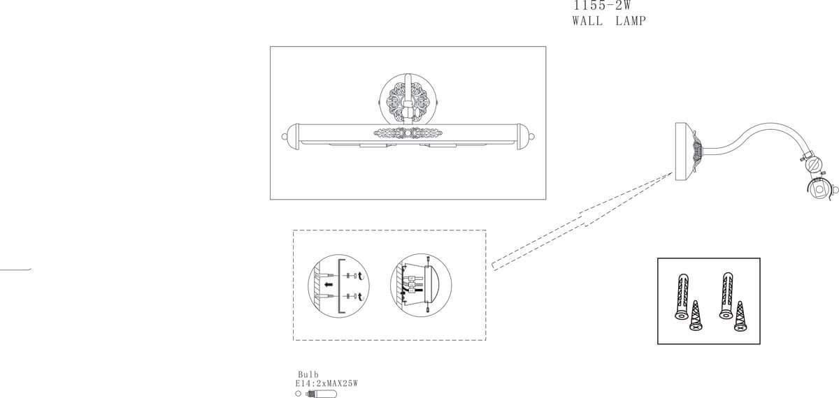 картинка Подсветка для картин Favourite Picturion 1155-2W от магазина pro-decor.kz