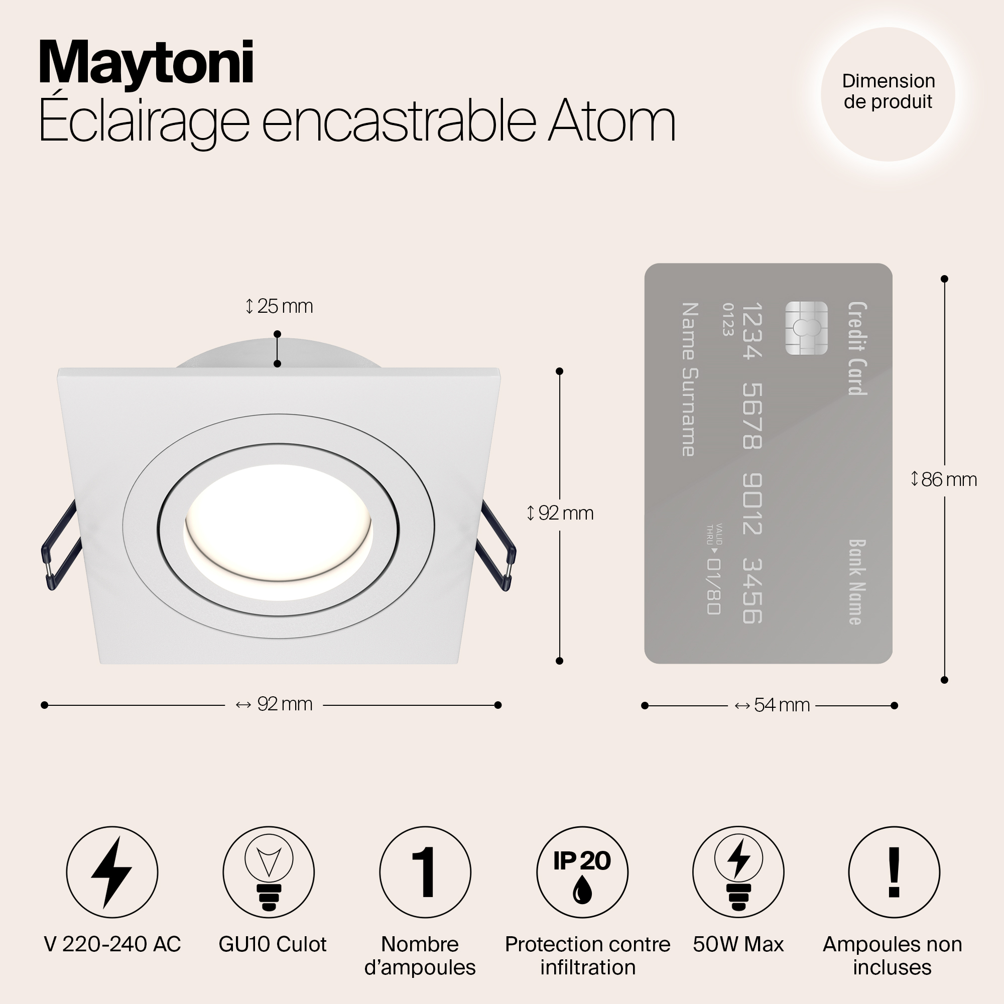 картинка Встраиваемый светильник Maytoni Atom DL024-2-01W магазин pro-decor.kz являющийся официальным дистрибьютором в Казахстане картинка Встраиваемый светильник Maytoni Atom DL024-2-01W от магазина pro-decor.kz