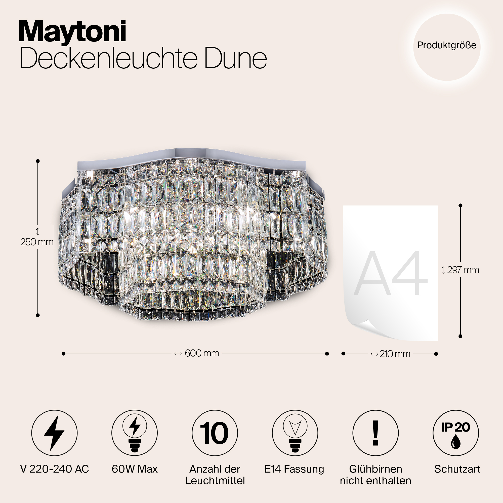 картинка Потолочная люстра Maytoni Dune DIA005CL-10CH от магазина pro-decor.kz