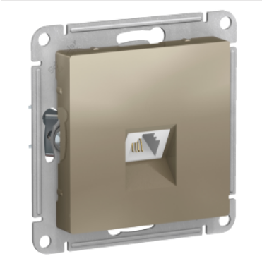 картинка ATLASDESIGN РОЗЕТКА телефонная RJ11, механизм, ШАМПАНЬ от магазина pro-decor.kz