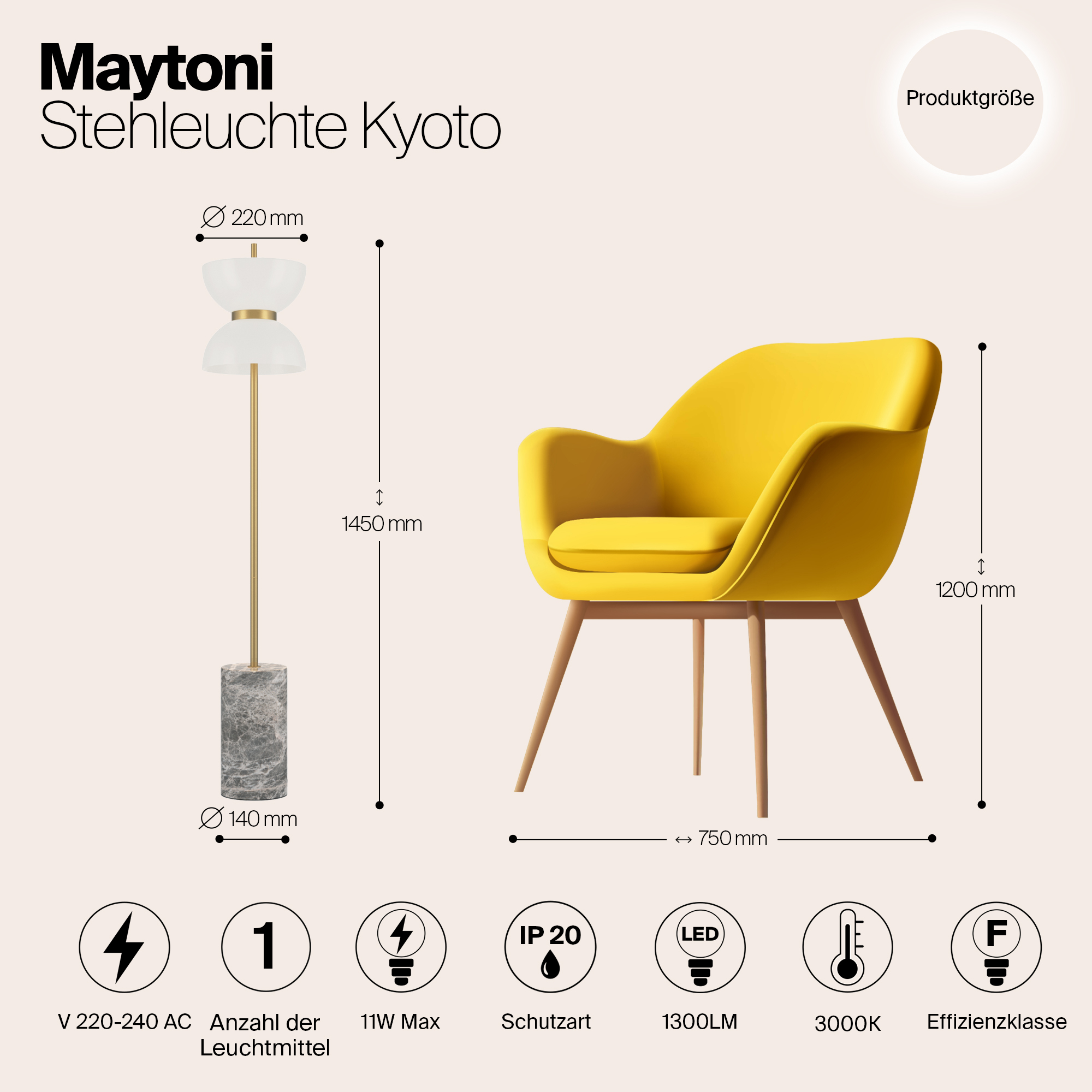 картинка Напольный светильник (торшер) Maytoni MOD178FL-L11G3K от магазина pro-decor.kz