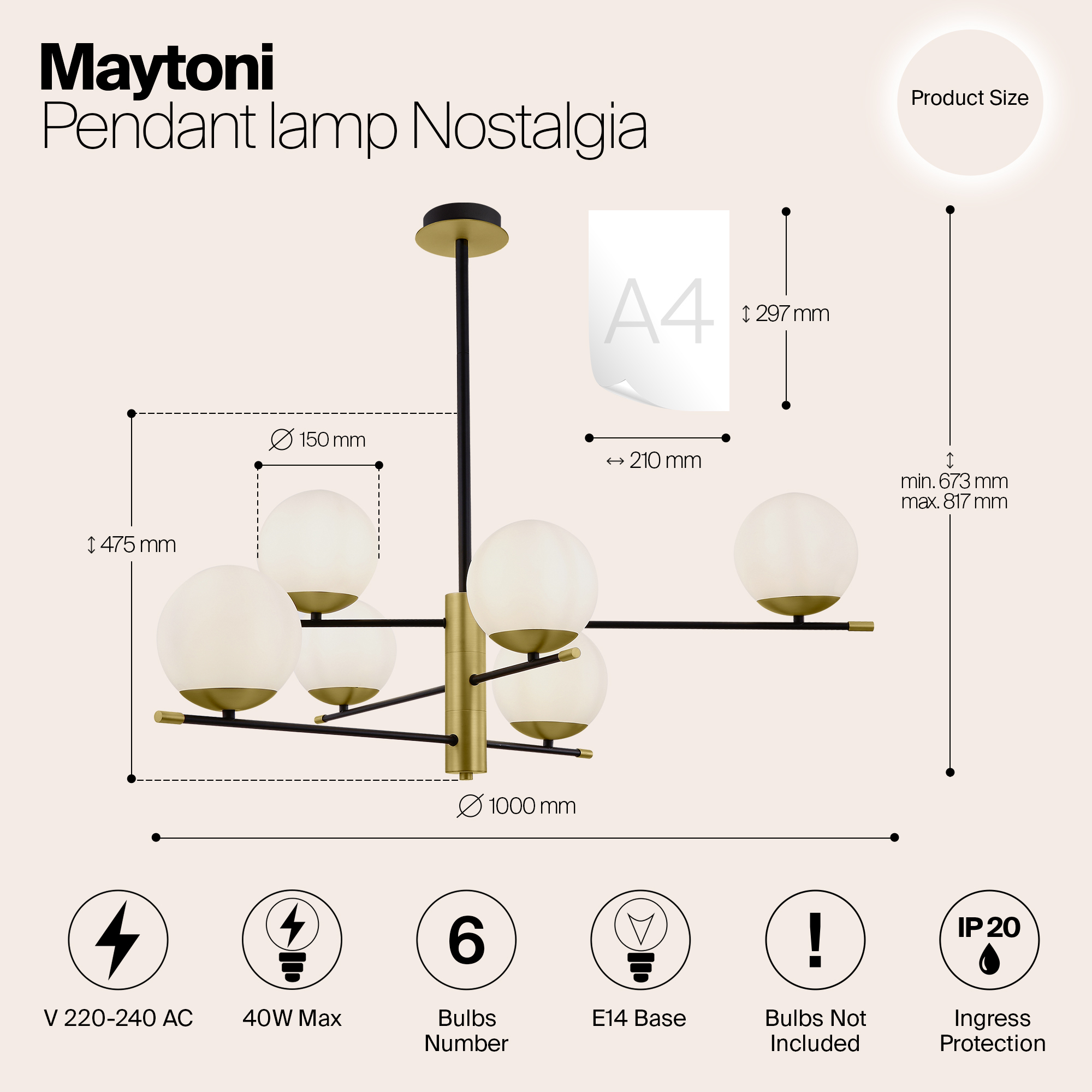 картинка Подвесной светильник Maytoni Nostalgia MOD048PL-06G магазин pro-decor.kz являющийся официальным дистрибьютором в Казахстане картинка Подвесной светильник Maytoni Nostalgia MOD048PL-06G от магазина pro-decor.kz