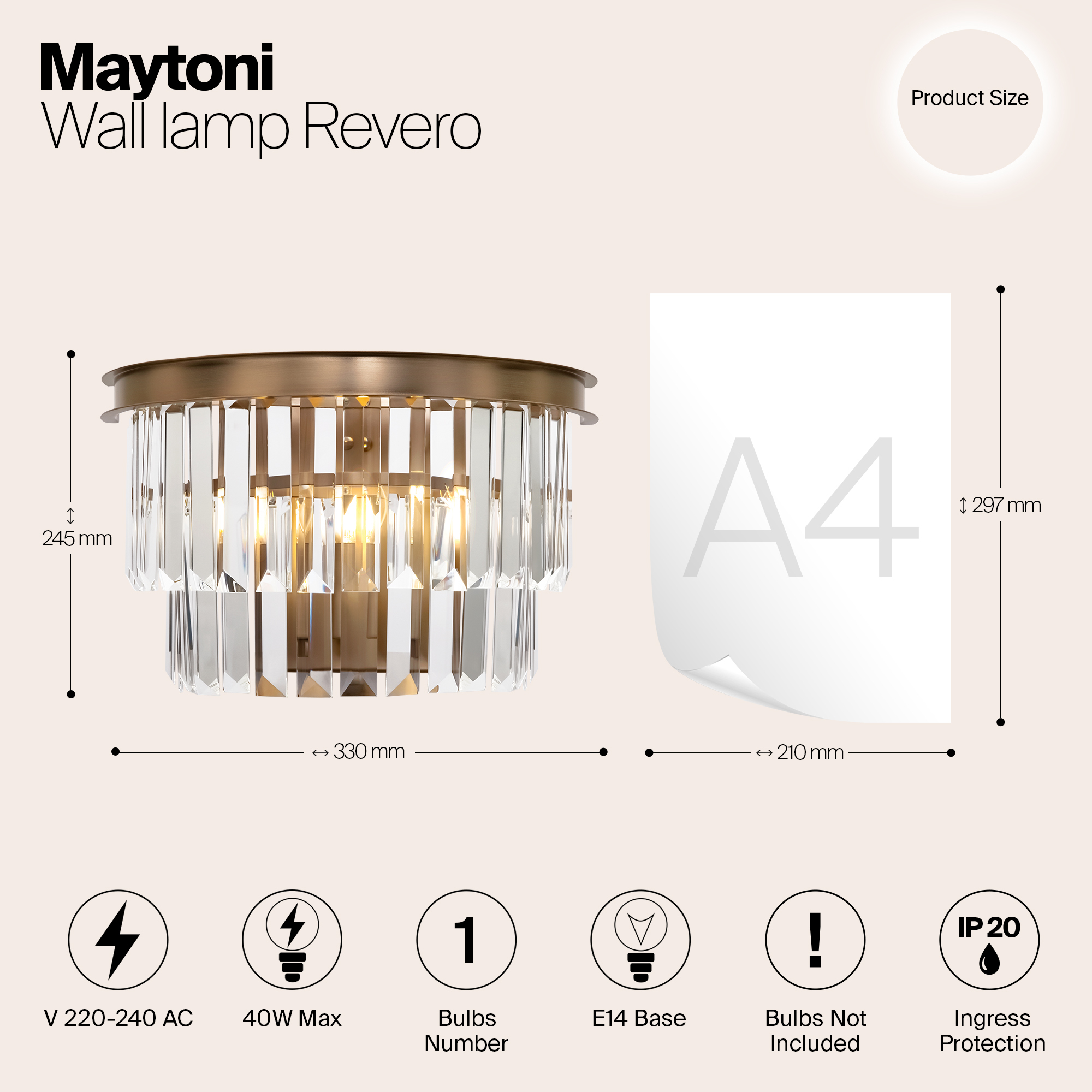 картинка Настенный светильник Maytoni Revero MOD085WL-01BS от магазина pro-decor.kz