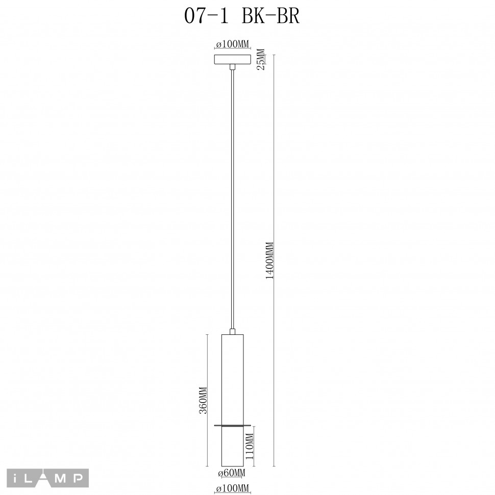 картинка Светильник подвесной iLamp Lofty 10705-1 BK-BR от магазина pro-decor.kz