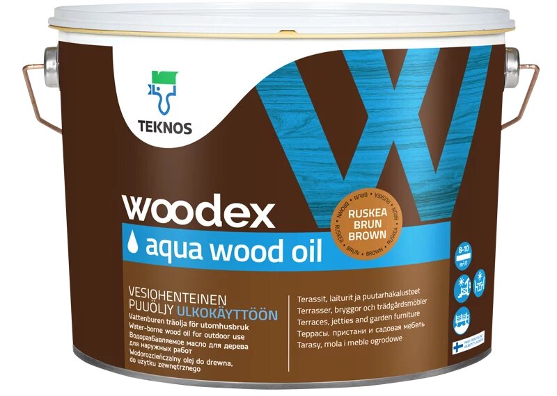 Купить WOODEX AQUA WOOD OIL CLEAR пропитывающее средство для древесины 9 WOODEX AQUA WOOD OIL CLEAR пропитывающее средство для древесины 9
