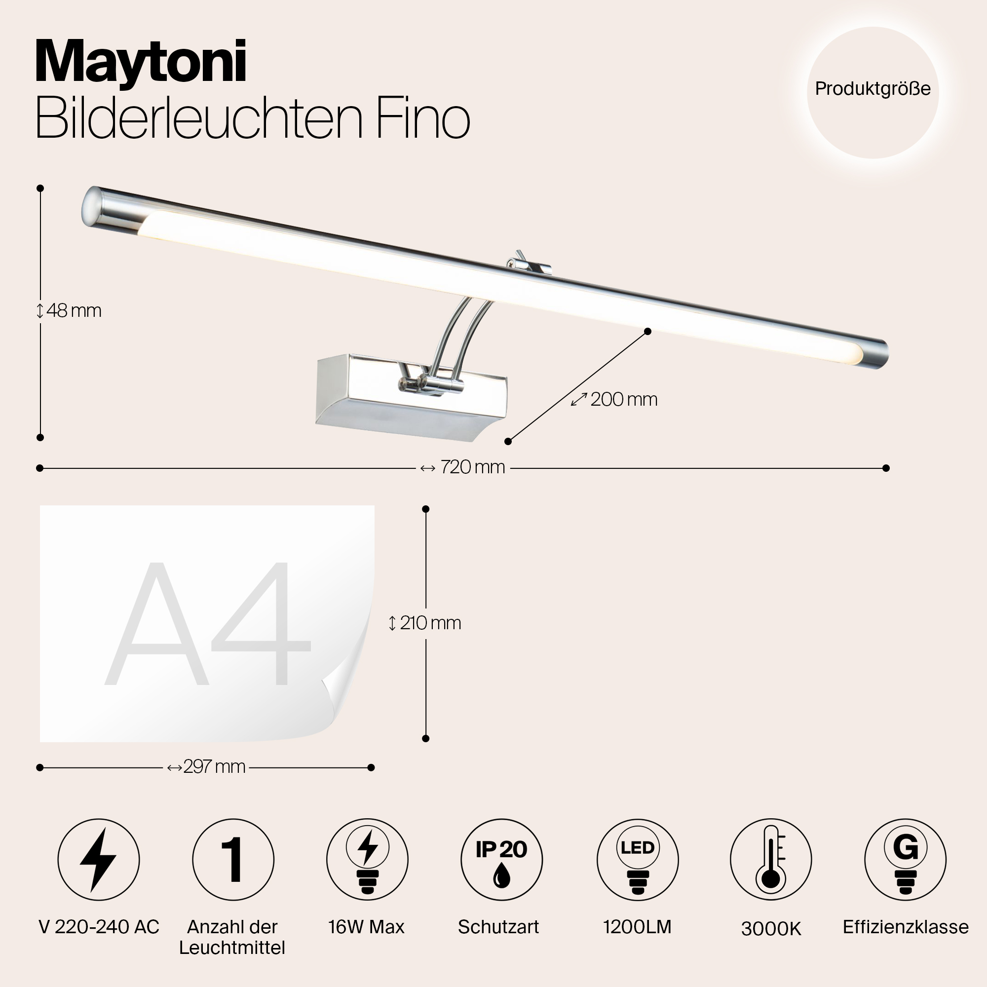 картинка Подсветка для картин Maytoni Fino MIR003WL-L16CH от магазина pro-decor.kz