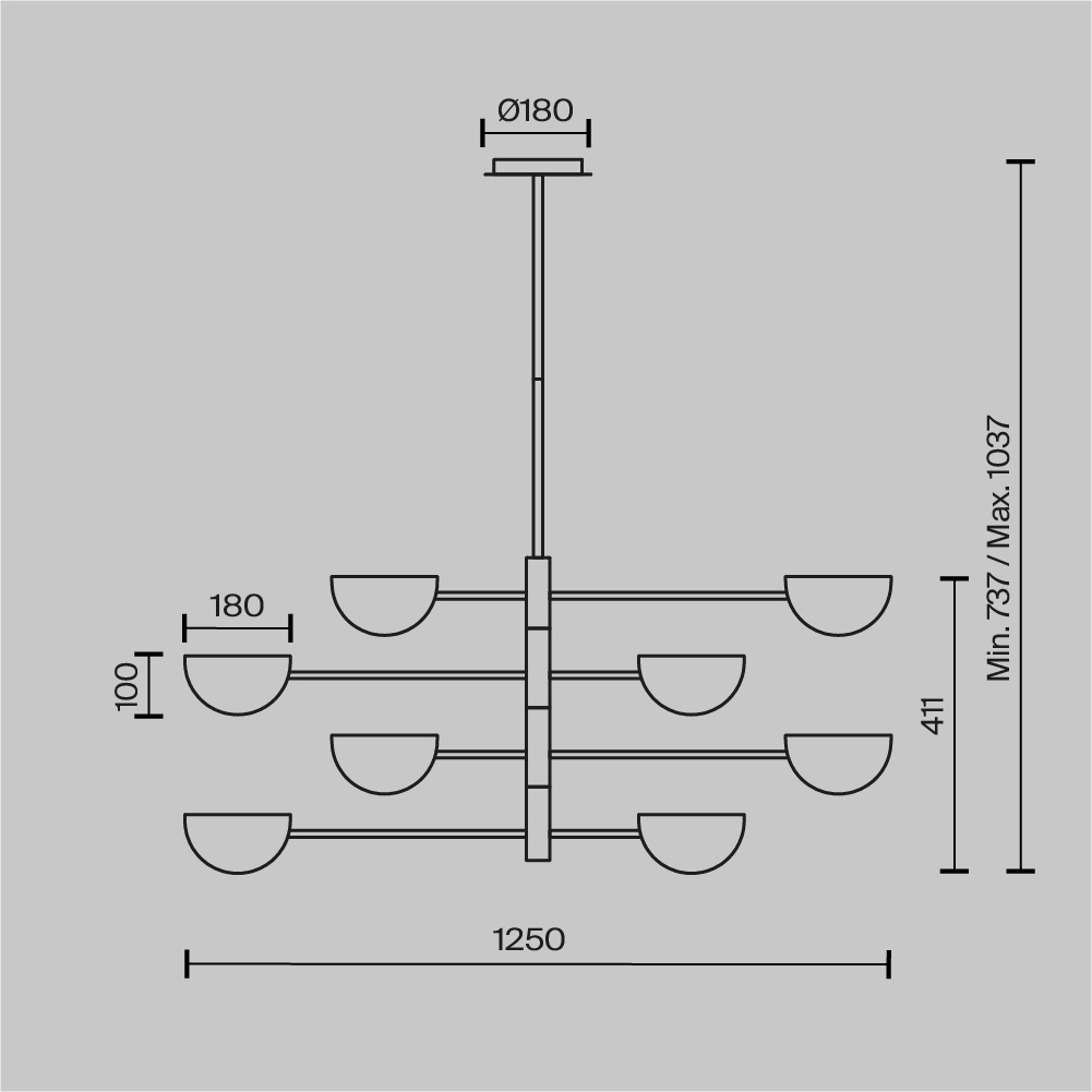 картинка Люстра Technical MOD126PL-08B от магазина pro-decor.kz