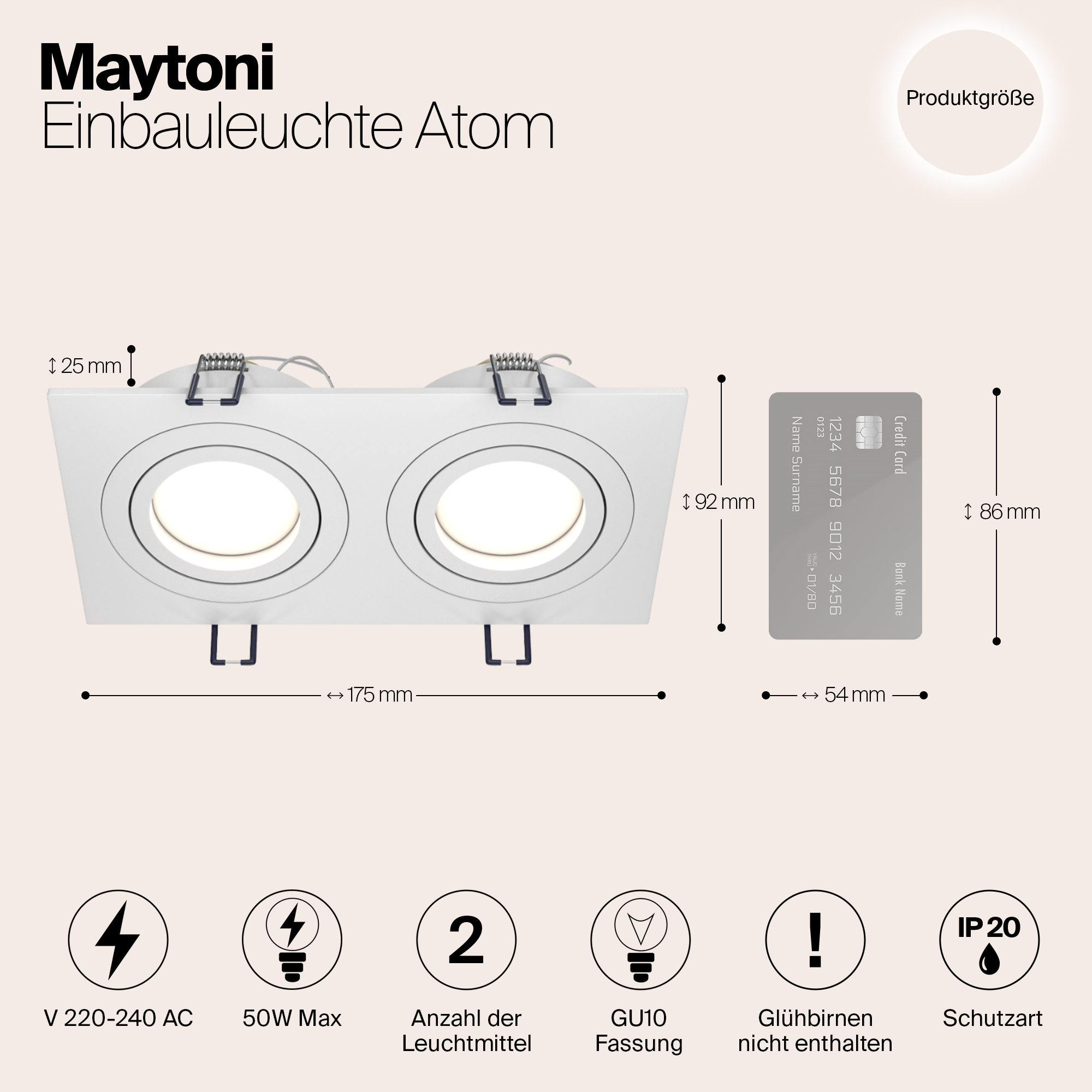 картинка Встраиваемый светильник Maytoni Atom DL024-2-02W магазин pro-decor.kz являющийся официальным дистрибьютором в Казахстане картинка Встраиваемый светильник Maytoni Atom DL024-2-02W от магазина pro-decor.kz