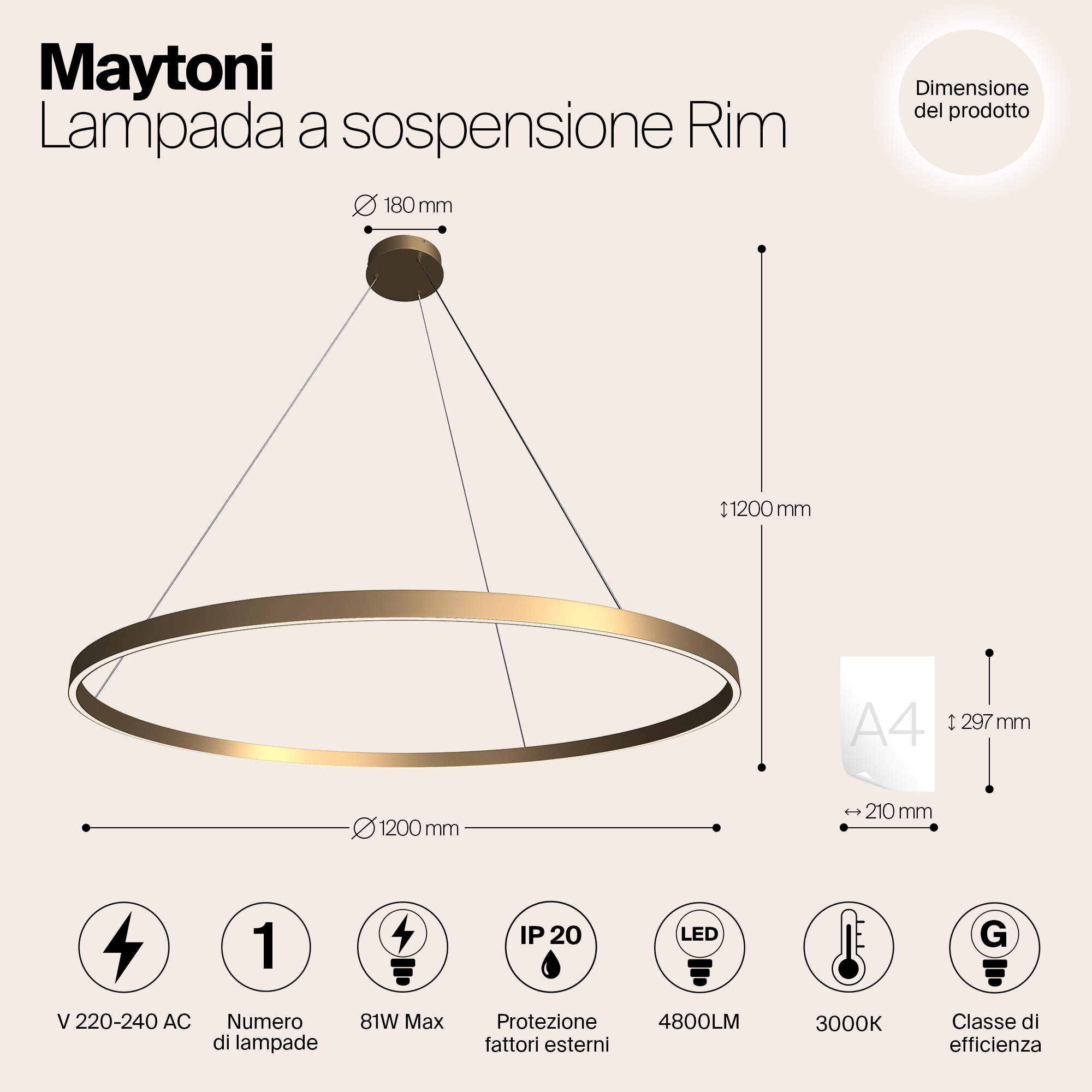 картинка Подвесной светильник Maytoni MOD058PL-L65BS3K от магазина pro-decor.kz