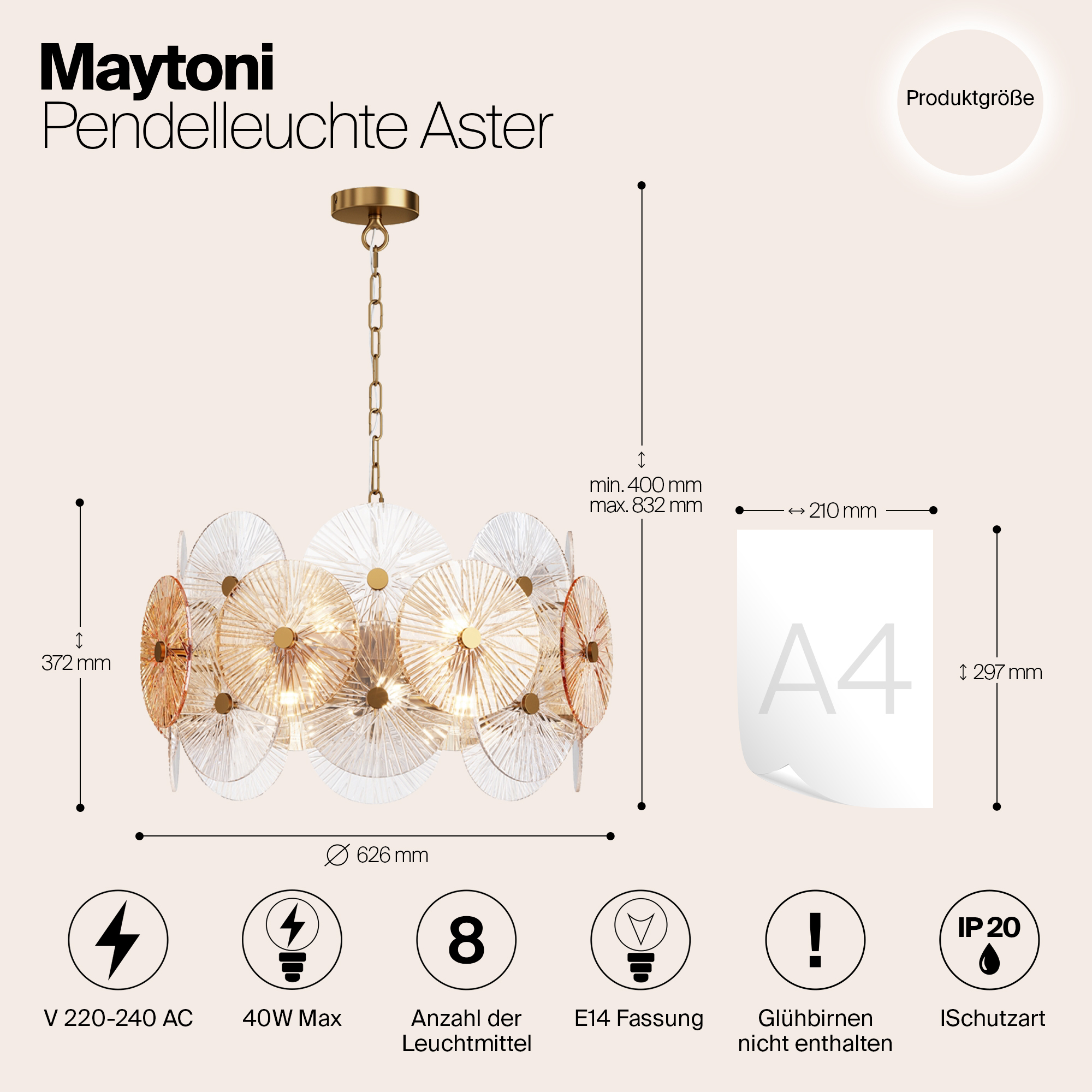 картинка Подвесной светильник Maytoni MOD007PL-08G магазин pro-decor.kz являющийся официальным дистрибьютором в Казахстане картинка Подвесной светильник Maytoni MOD007PL-08G от магазина pro-decor.kz