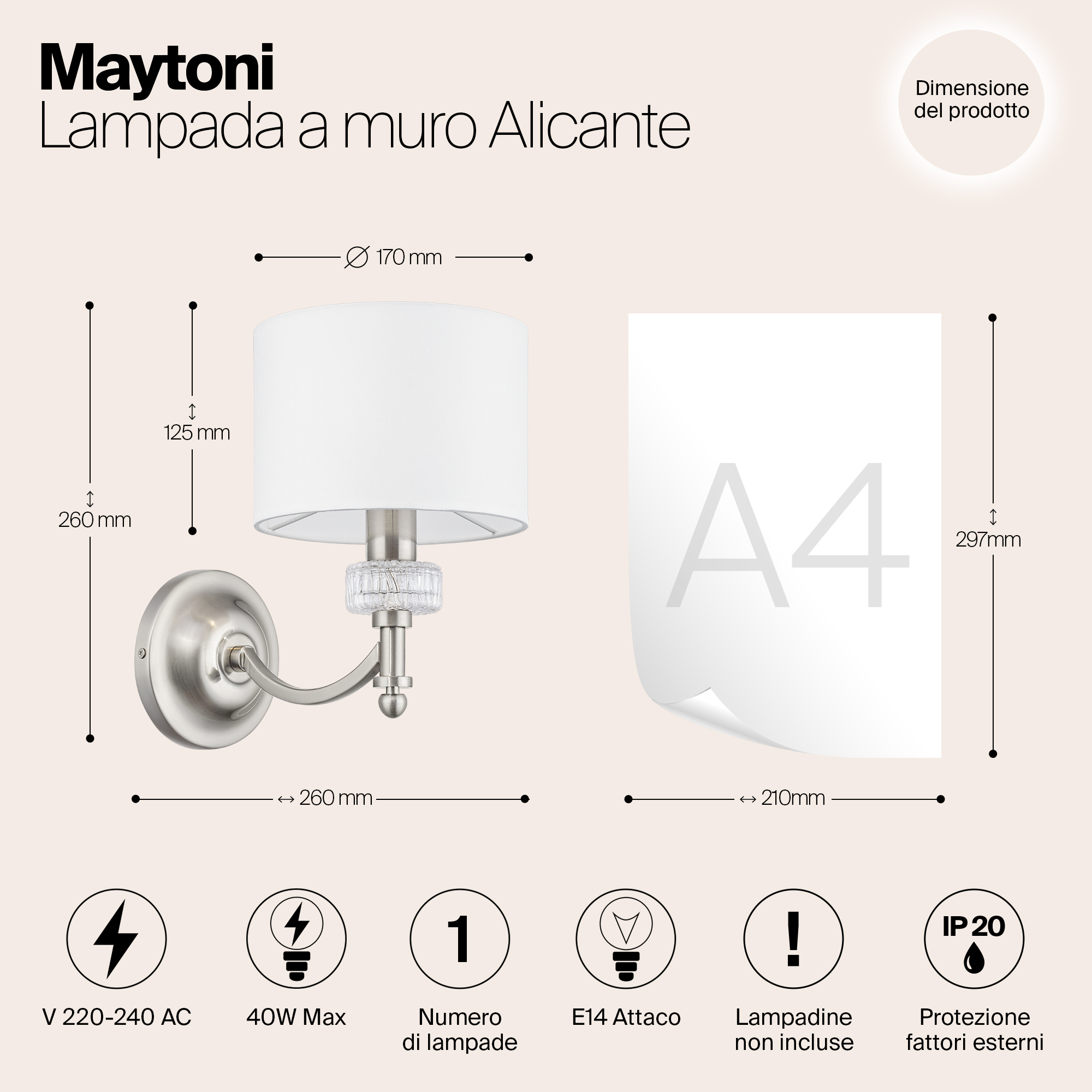 картинка Бра Maytoni Alicante MOD014WL-01N магазин pro-decor.kz являющийся официальным дистрибьютором в Казахстане картинка Бра Maytoni Alicante MOD014WL-01N от магазина pro-decor.kz
