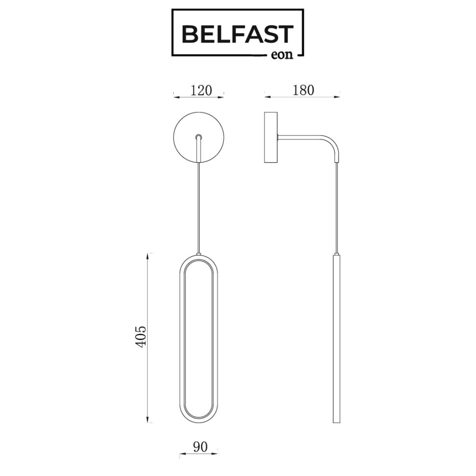 картинка Светильник настенный Belfast Nevis 86226C-1W BL  от магазина pro-decor.kz