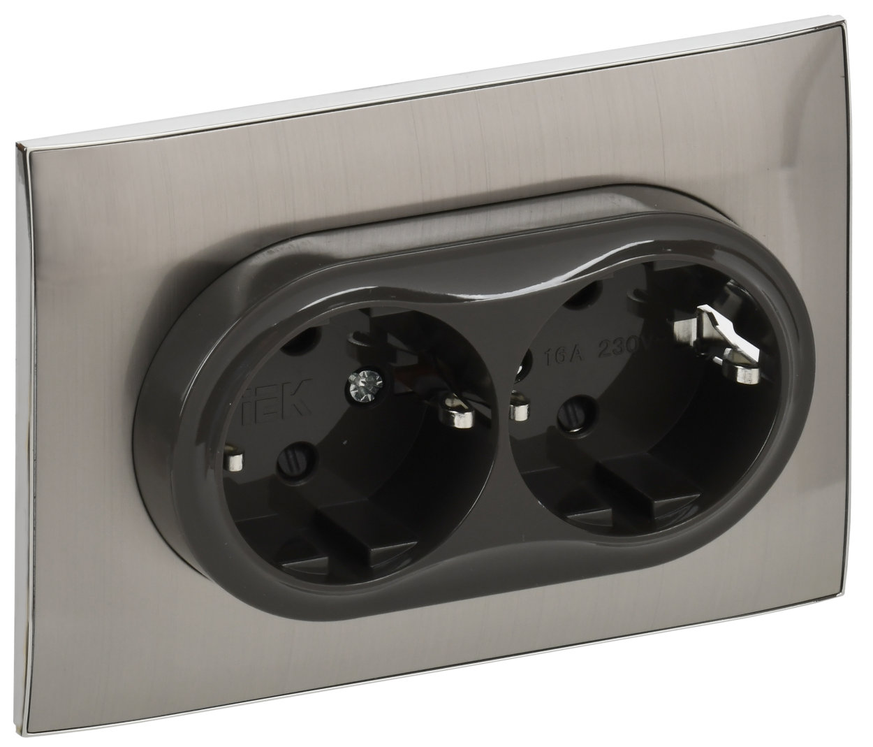 картинка SKANDY Роз. 2-я с з/к/ш 16А в сб. SK-R07N никель IEK магазин pro-decor.kz являющийся официальным дистрибьютором в Казахстане картинка SKANDY Роз. 2-я с з/к/ш 16А в сб. SK-R07N никель IEK от магазина pro-decor.kz