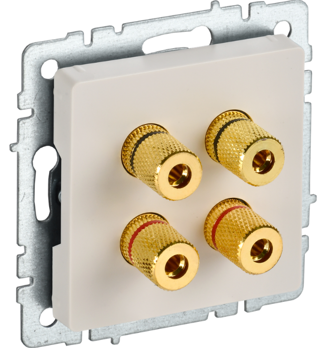 картинка BRITE Аудиорозетка 4-мест. РА10-БрКр беж. IEK от магазина pro-decor.kz
