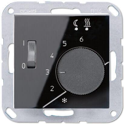 картинка Регулятор теплого пола 10(4)А Jung A 500 черный FTRA231SW от магазина pro-decor.kz