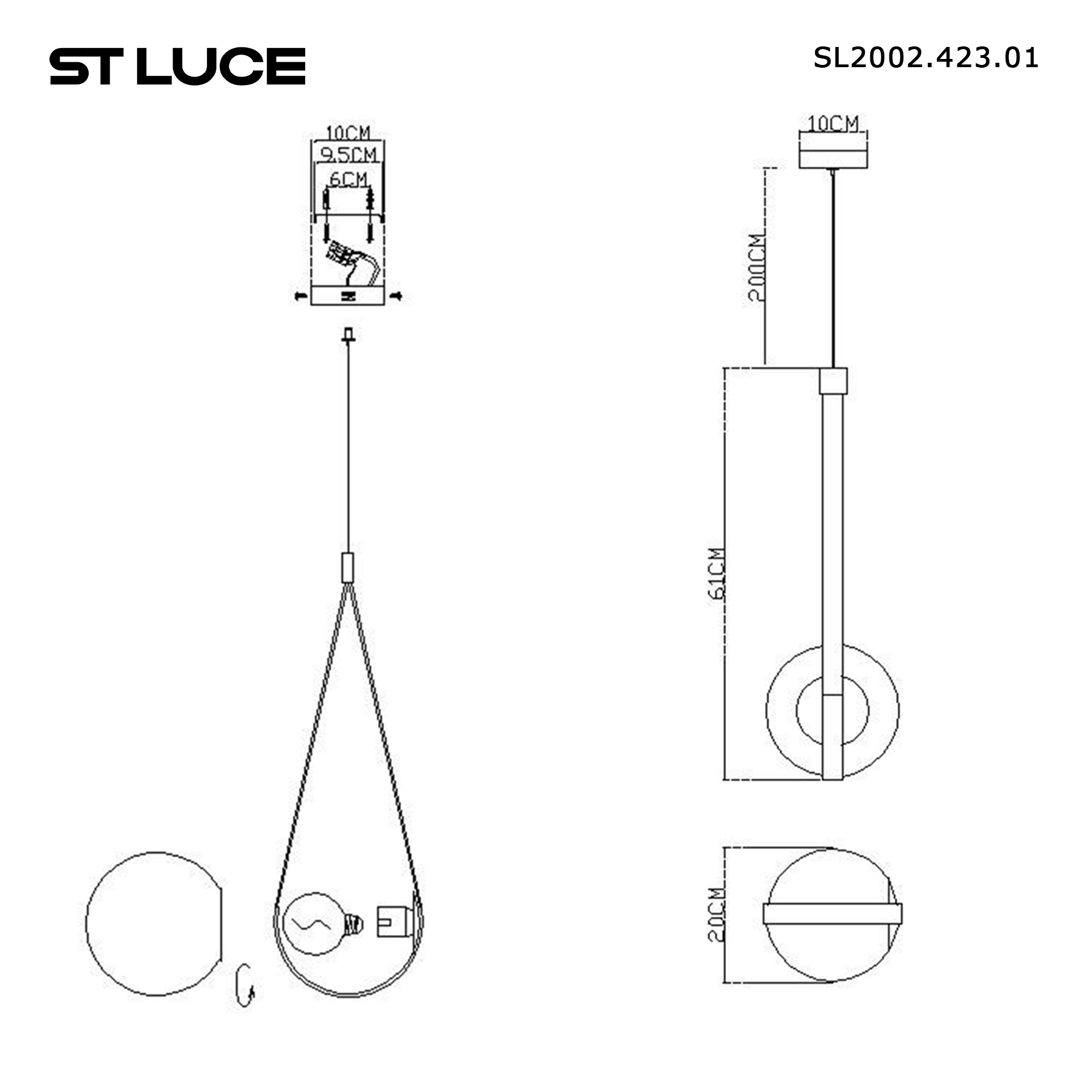 картинка SL2002.423.01 Светильник подвесной ST-Luce MOONBAG от магазина pro-decor.kz