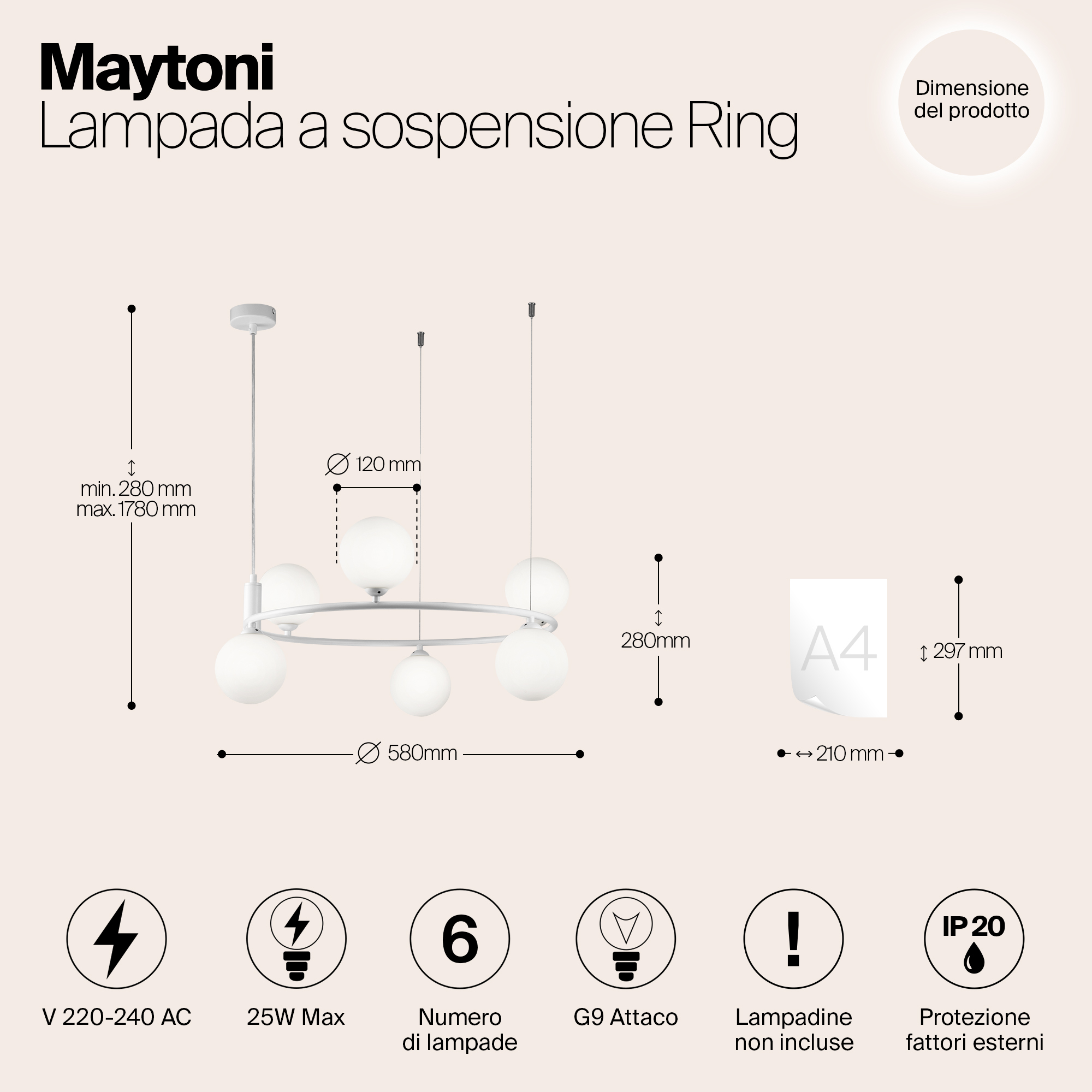 картинка Подвесная люстра Maytoni Ring MOD013PL-06W магазин pro-decor.kz являющийся официальным дистрибьютором в Казахстане картинка Подвесная люстра Maytoni Ring MOD013PL-06W от магазина pro-decor.kz