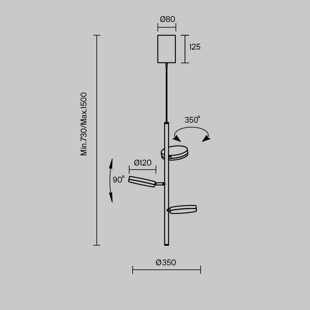 картинка Подвесной светильник Maytoni MOD070PL-L18B3K Fad от магазина pro-decor.kz