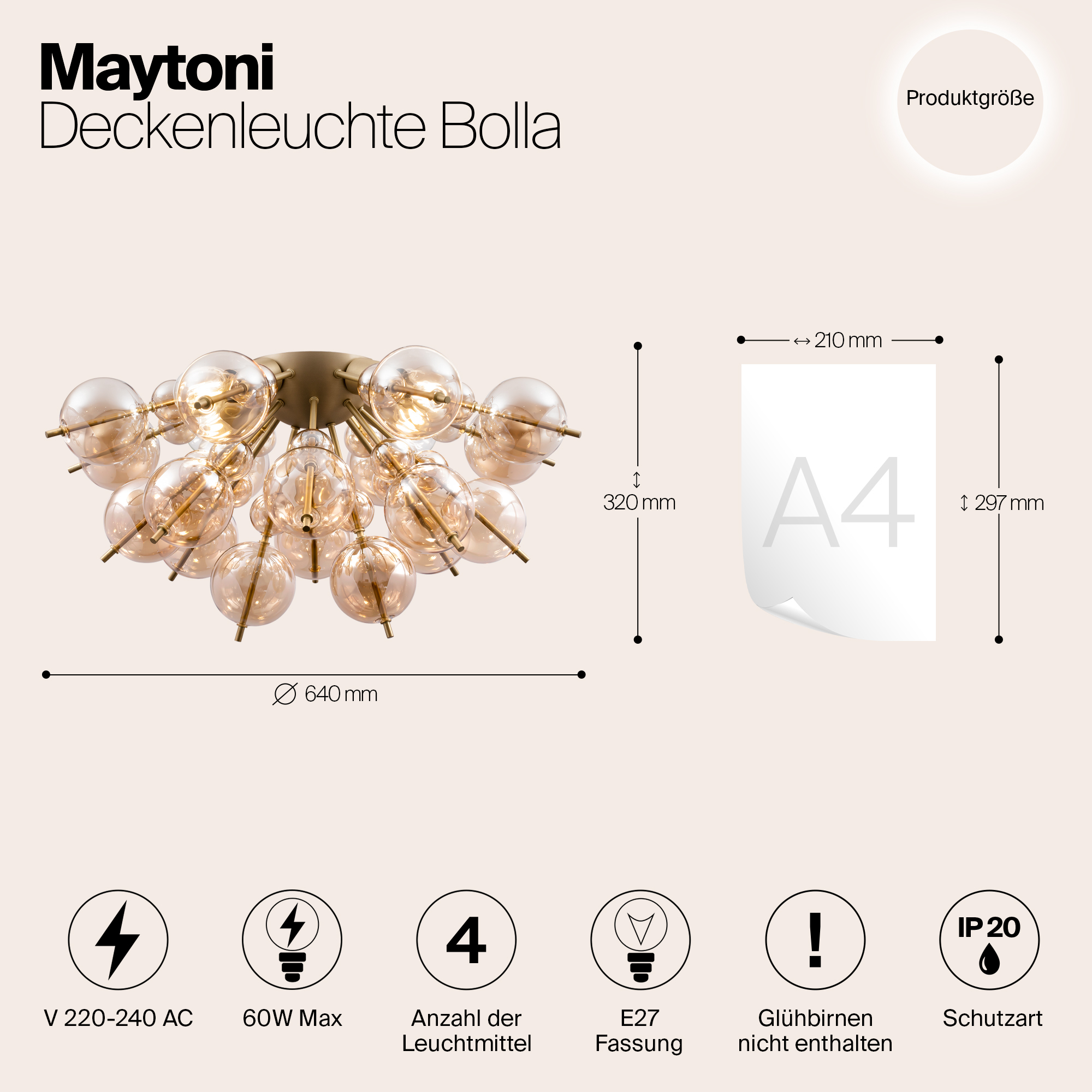 картинка Потолочный светильник Maytoni MOD133CL-04BS от магазина pro-decor.kz