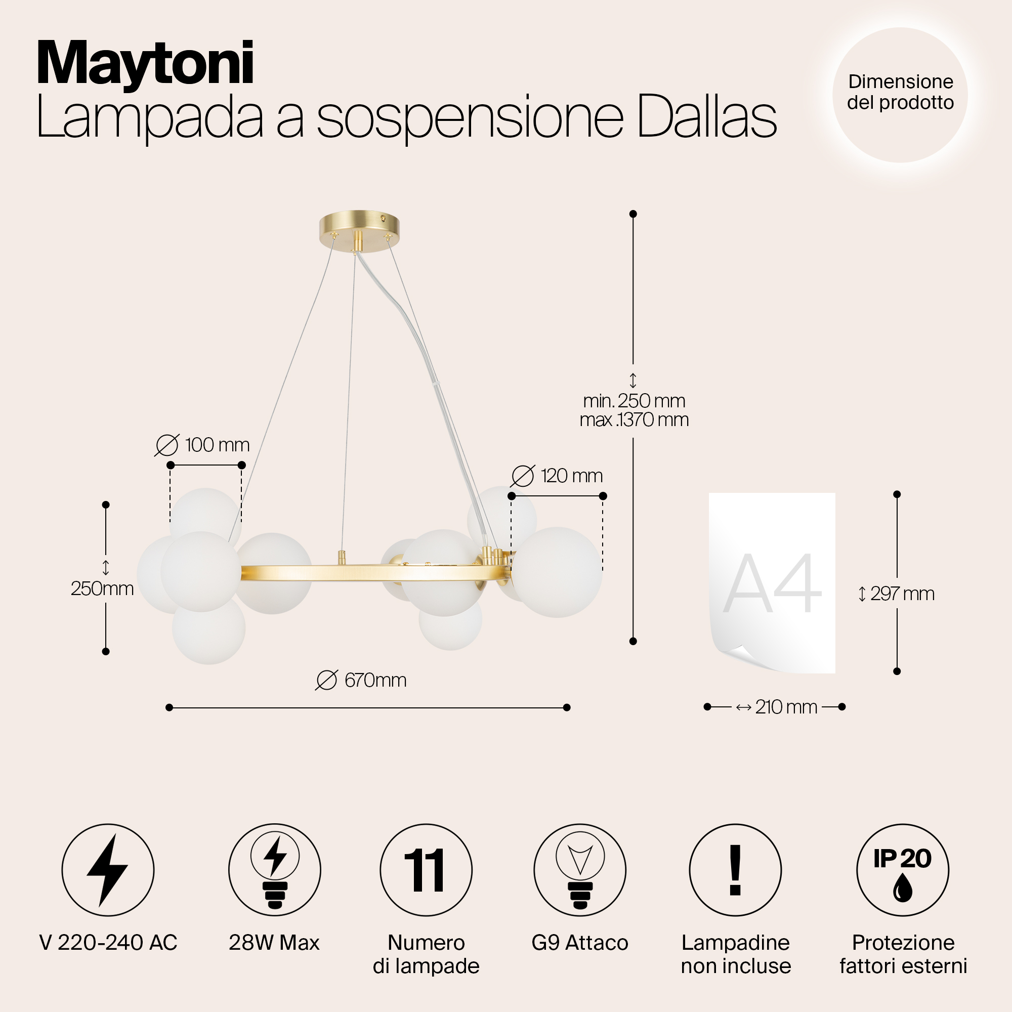 картинка Подвесной светильник Maytoni MOD545PL-11BS от магазина pro-decor.kz