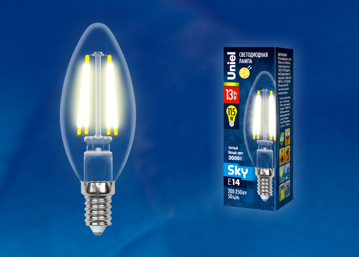картинка LED-C35-13W/3000K/E14/CL PLS02WH магазин pro-decor.kz являющийся официальным дистрибьютором в Казахстане картинка LED-C35-13W/3000K/E14/CL PLS02WH от магазина pro-decor.kz