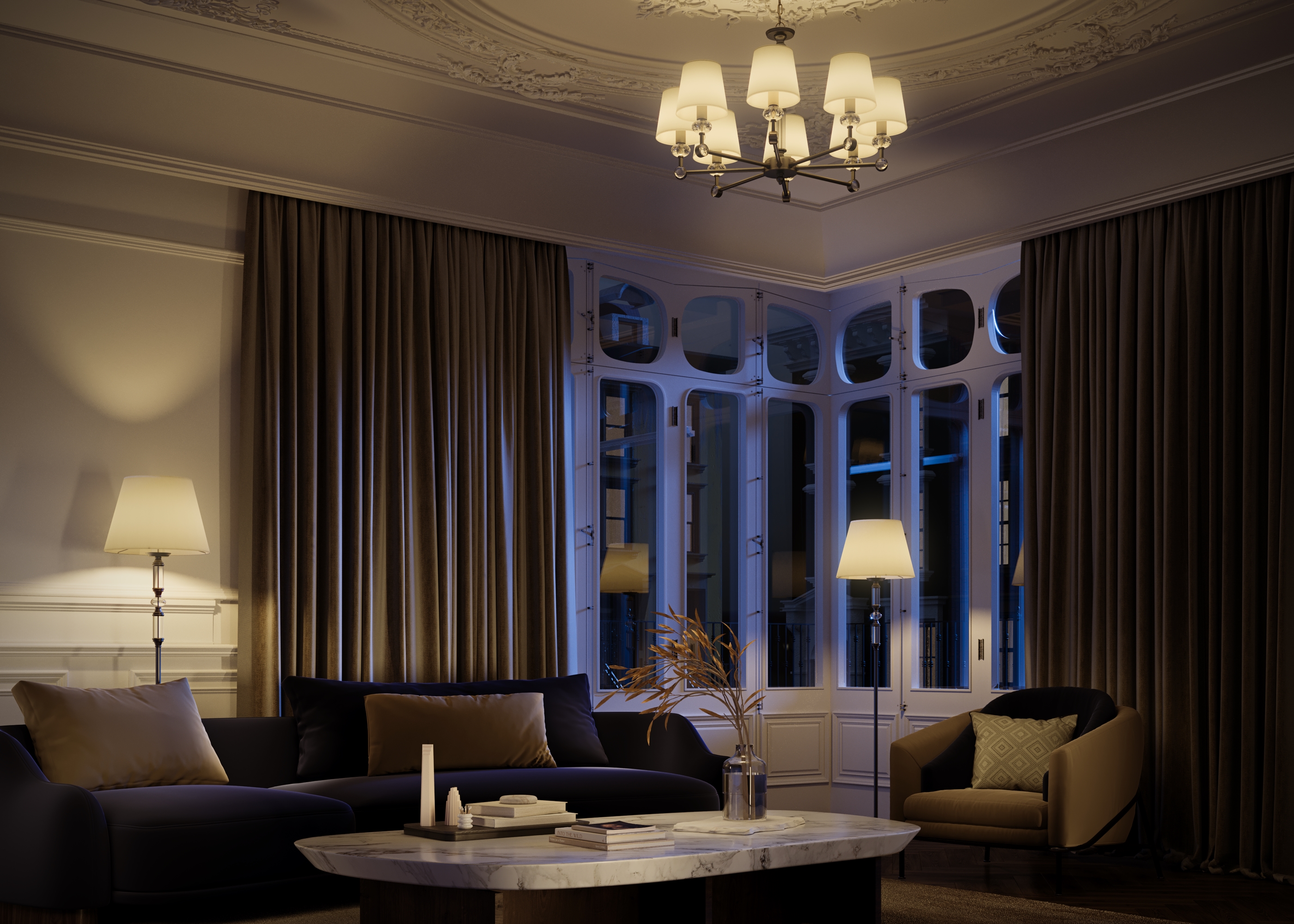 картинка Подвесная люстра Maytoni Riverside MOD018PL-08CH от магазина pro-decor.kz