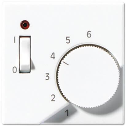 картинка Накладка термостата комнатного с выключателем Jung A 500 белая ATR231PLWW от магазина pro-decor.kz