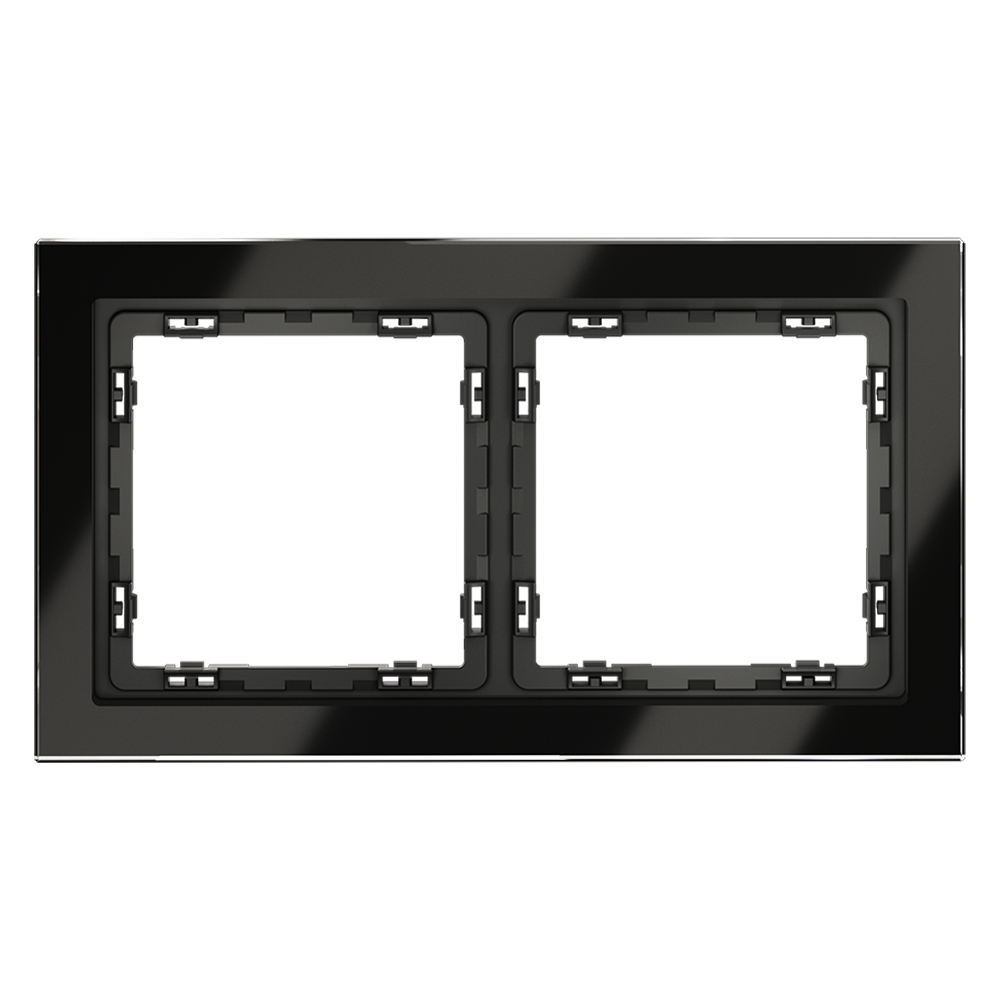 картинка Рамка стеклянная VOLTUM S70 на 2 поста, (черный,стекло) VLS110208 от магазина pro-decor.kz
