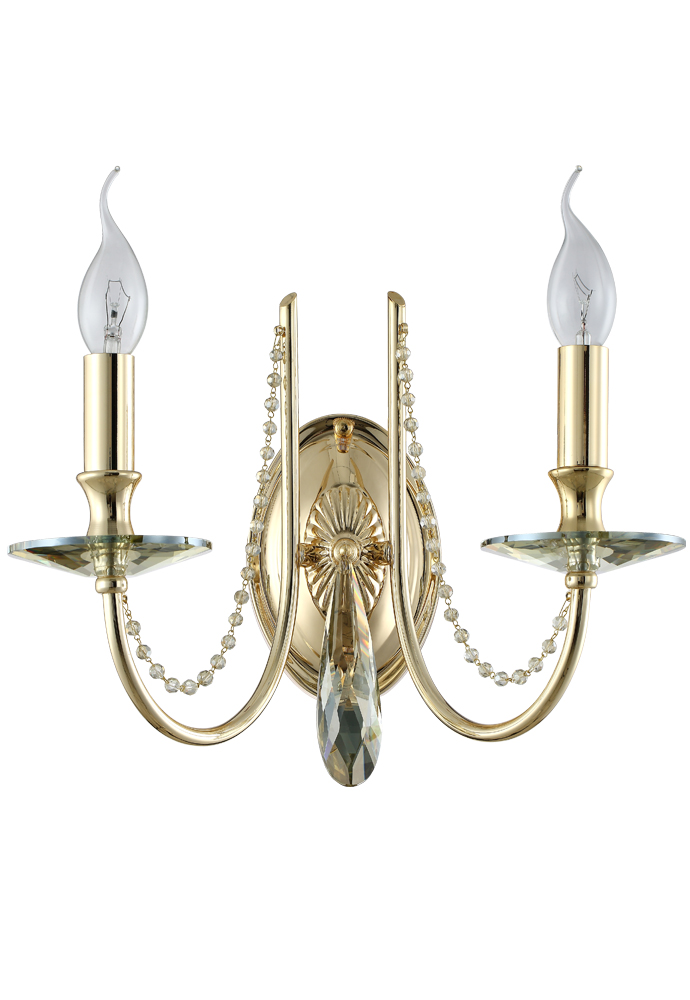 картинка Бра Crystal Lux VICTORIA AP2 GOLD/AMBER Crystal Lux 3340/402 от магазина pro-decor.kz