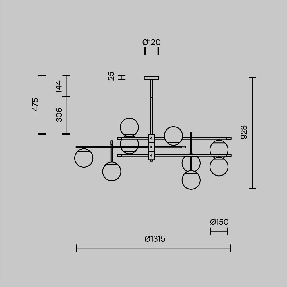 картинка Подвесной светильник Maytoni Nostalgia MOD048PL-09G от магазина pro-decor.kz