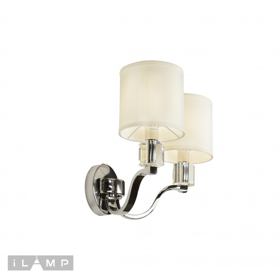 картинка Настенный светильник iLamp Miami W2337-2 Никель+беж от магазина pro-decor.kz