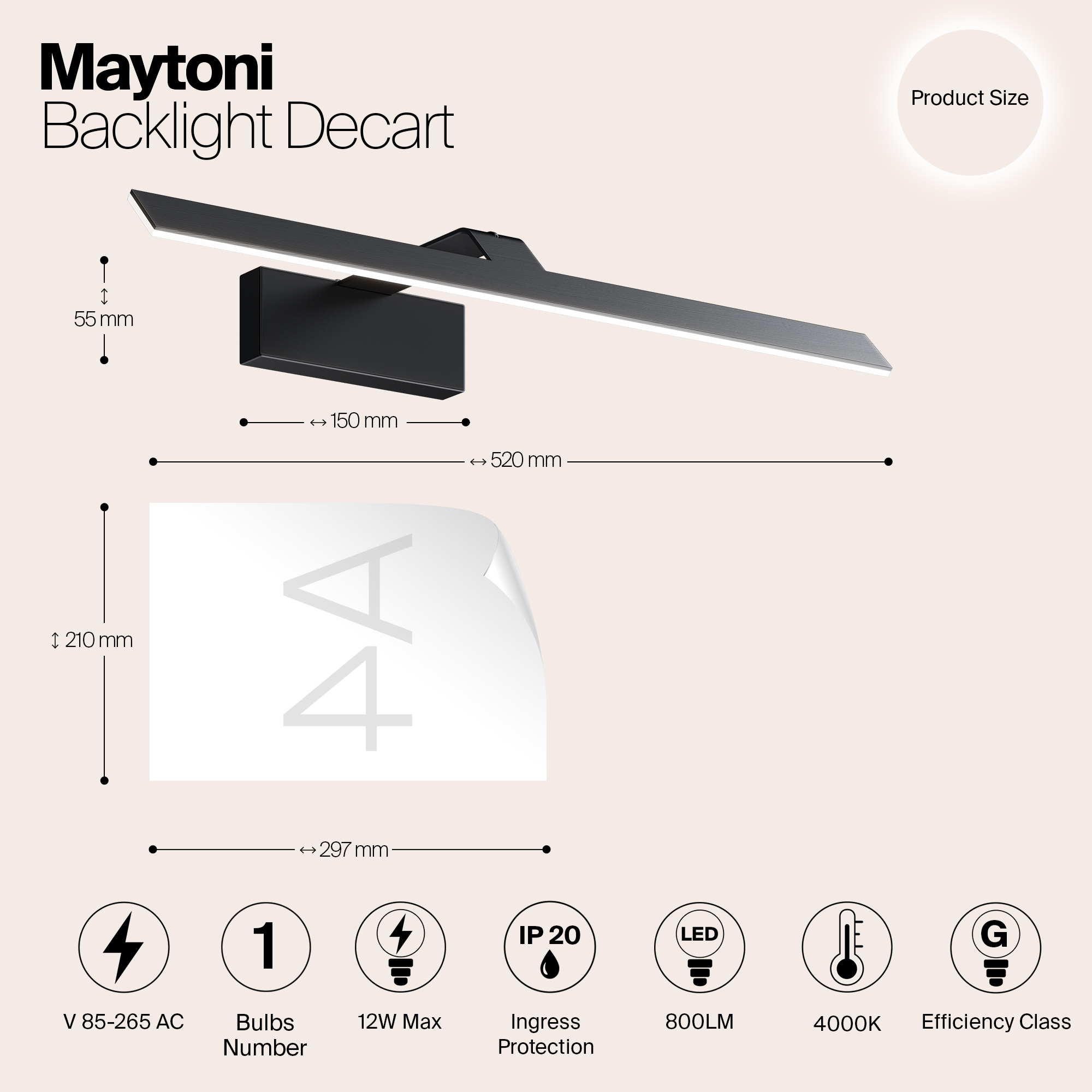 картинка Подсветка Maytoni MIR010WL-L12B4K от магазина pro-decor.kz