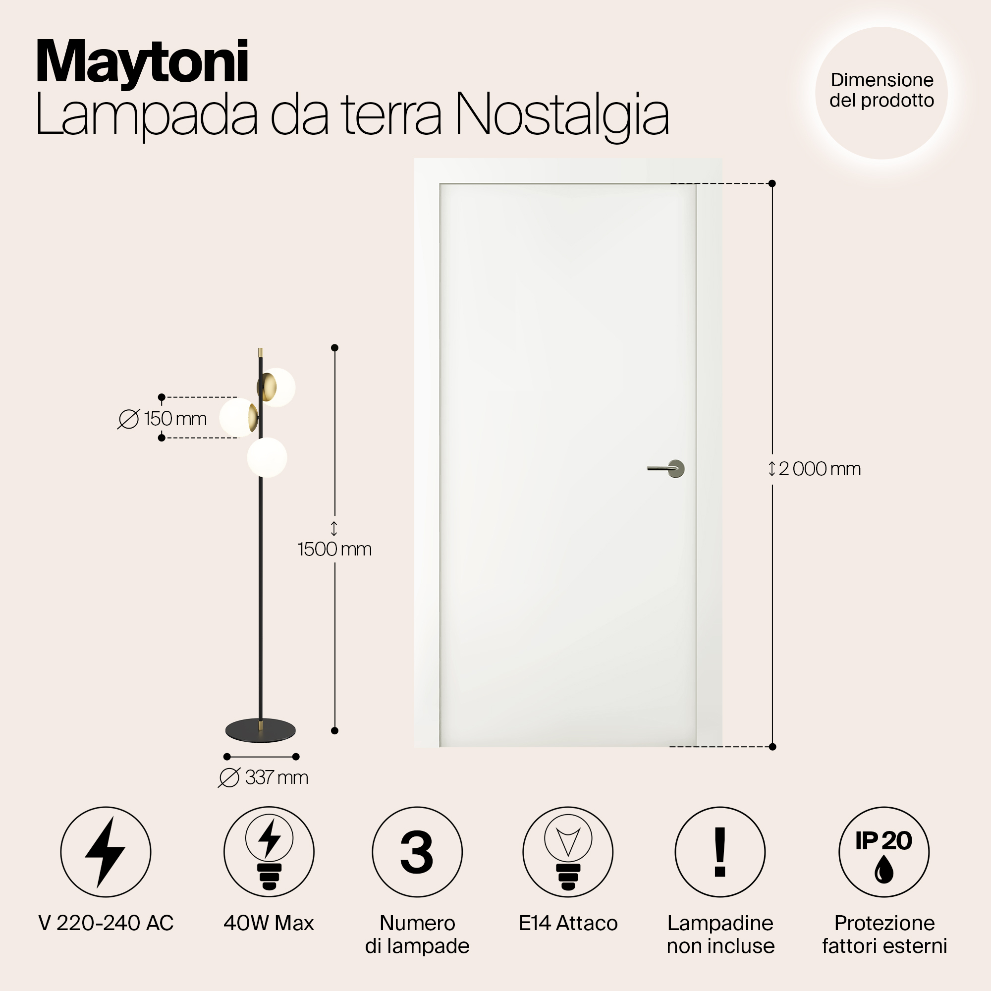 картинка Торшер Maytoni MOD048FL-03G от магазина pro-decor.kz