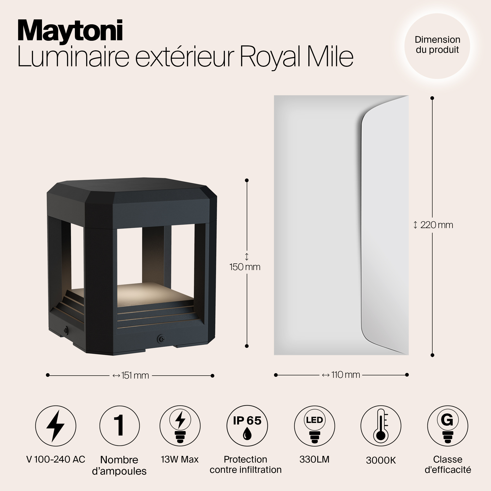 картинка Ландшафтный светодиодный светильник Maytoni Royal Mile O019FL-L13GR3K от магазина pro-decor.kz