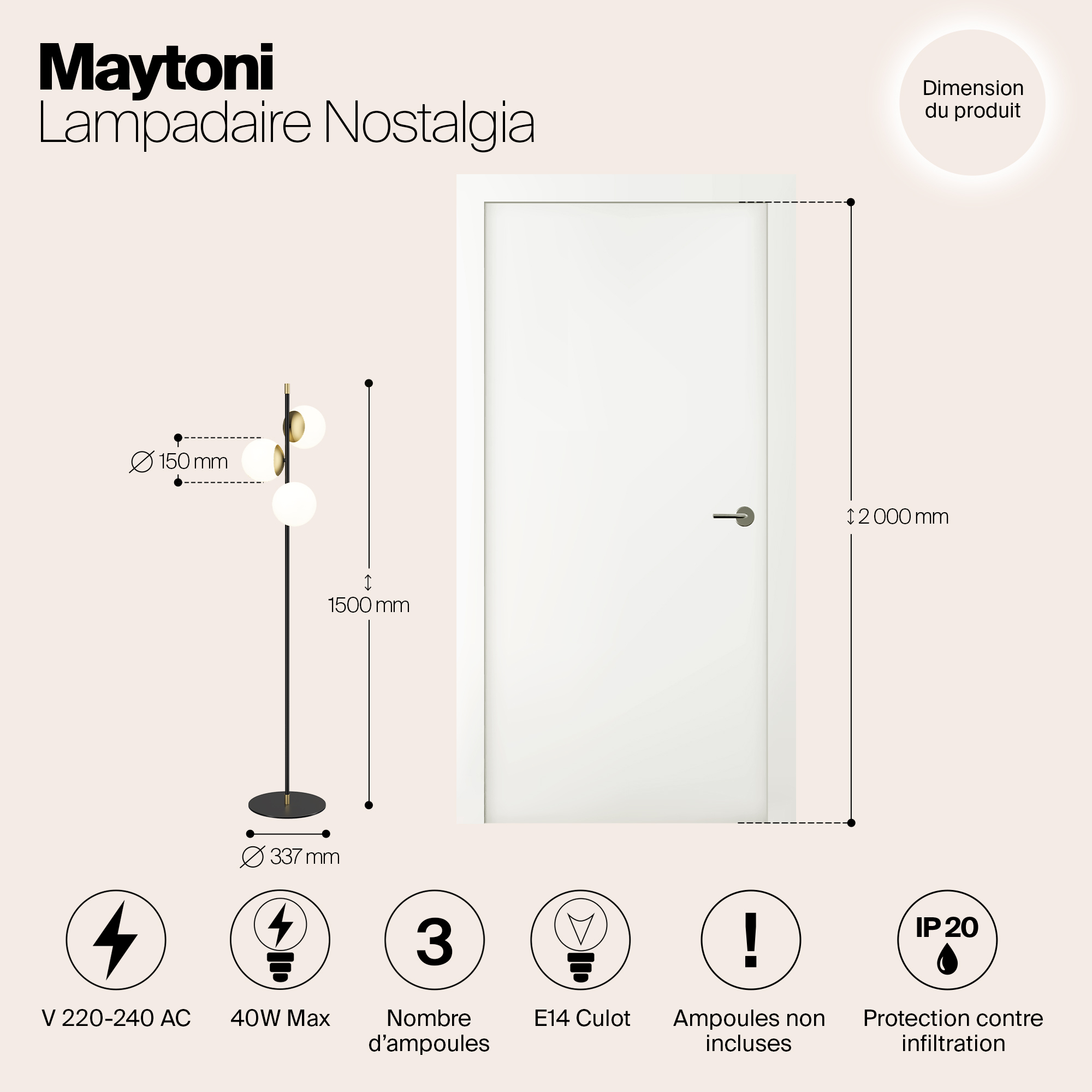 картинка Торшер Maytoni MOD048FL-03G от магазина pro-decor.kz