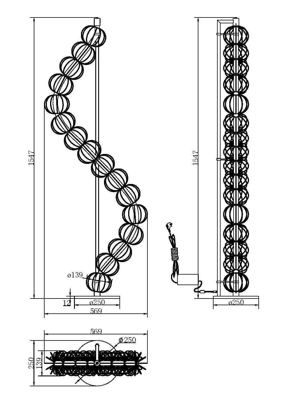 картинка Напольный светильник (торшер) Maytoni MOD216FL-L38G3K от магазина pro-decor.kz