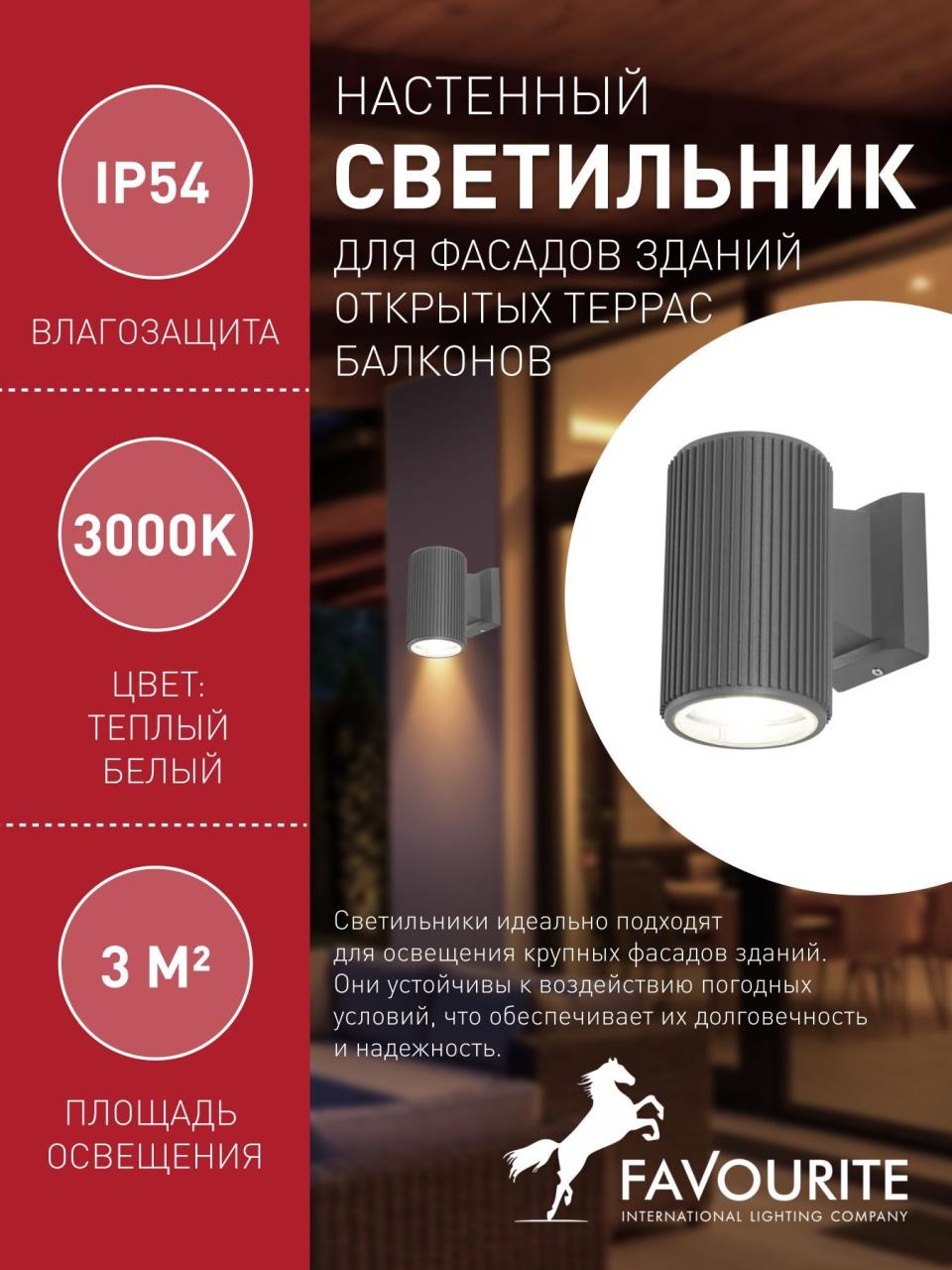 картинка Уличный настенный светильник Favourite Pola 2859-1W от магазина pro-decor.kz