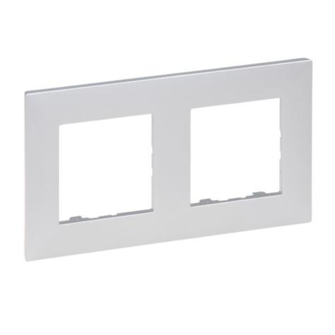 картинка NILOE STEP Рамка 2-постовая, цвет Алюминий от магазина pro-decor.kz