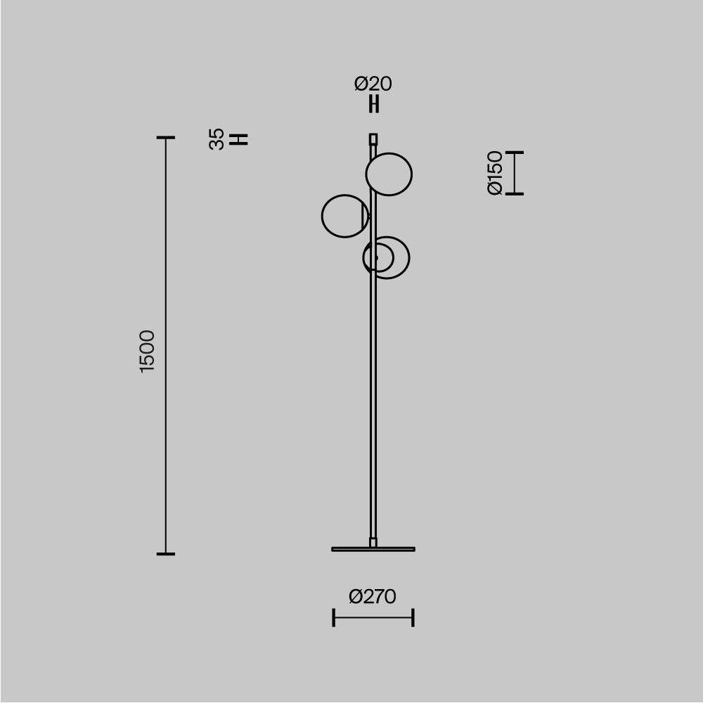 картинка Торшер Maytoni MOD048FL-03G от магазина pro-decor.kz