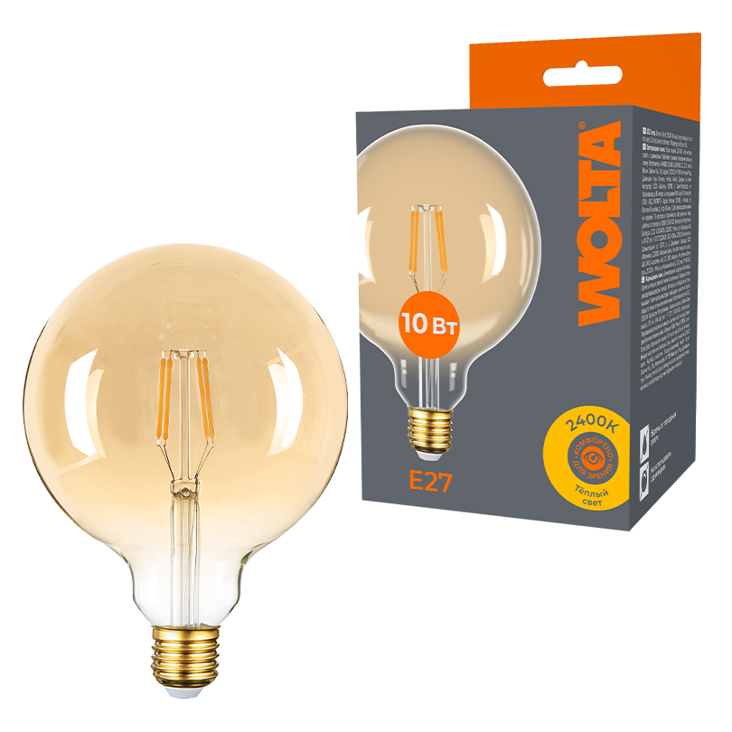 картинка Светодиодная лампа WOLTA WF-G125-10W2.4KE27 от магазина pro-decor.kz