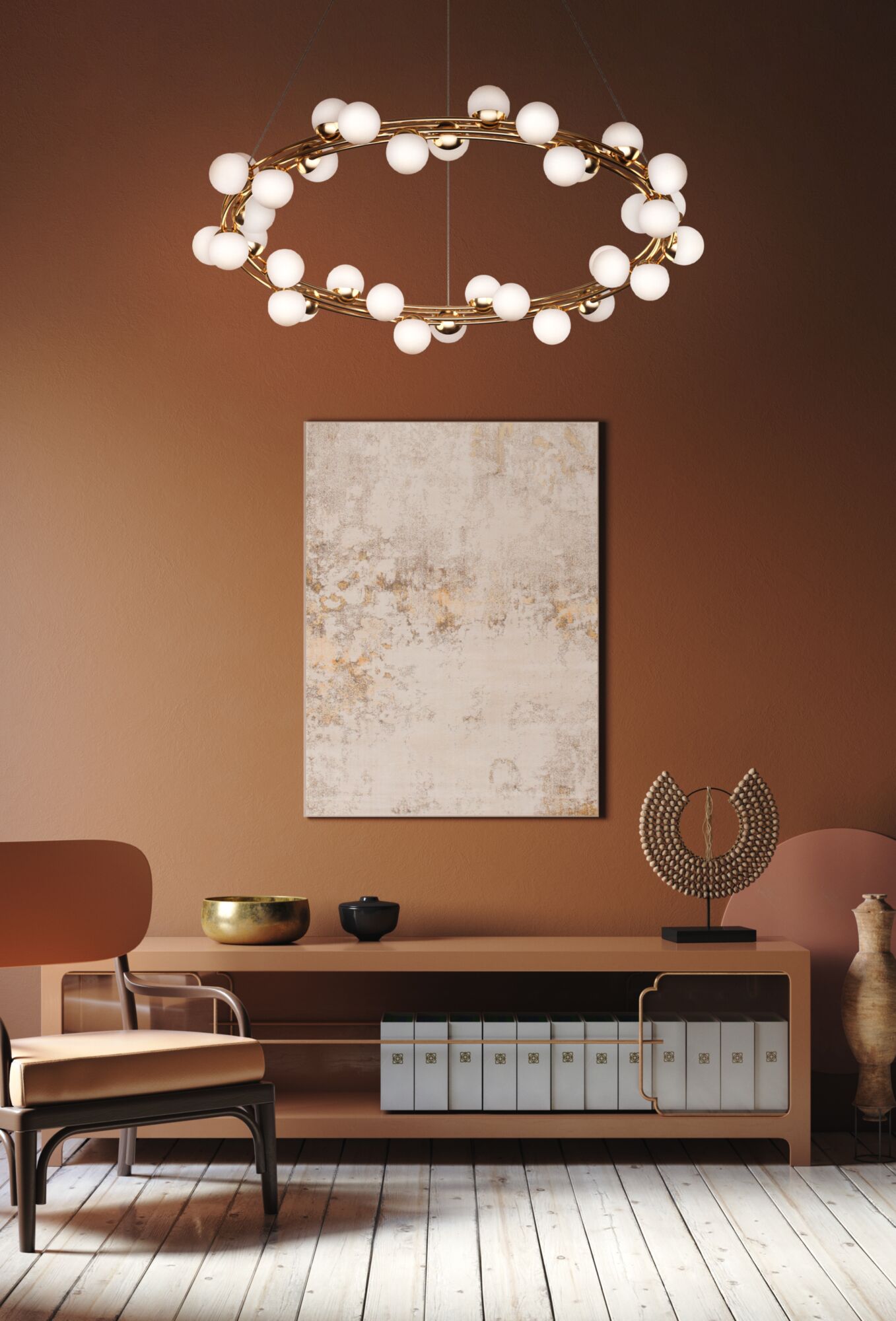 картинка Подвесная светодиодная люстра Maytoni Tessara MOD081PL-L50G3K от магазина pro-decor.kz