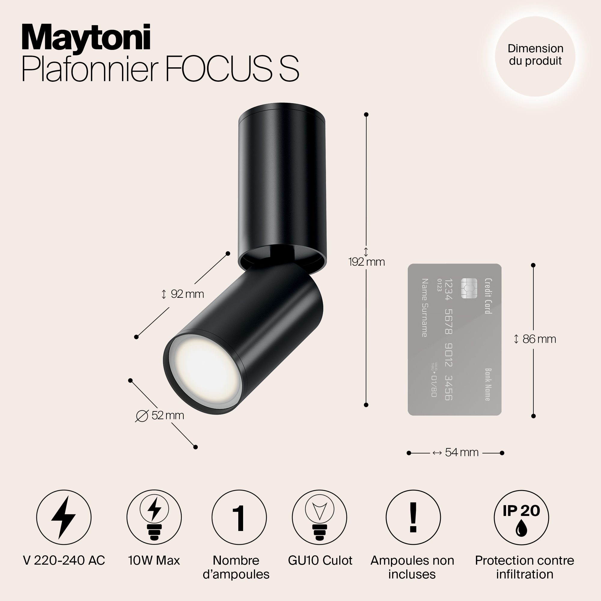 картинка Спот Maytoni Focus S C051CL-01B от магазина pro-decor.kz