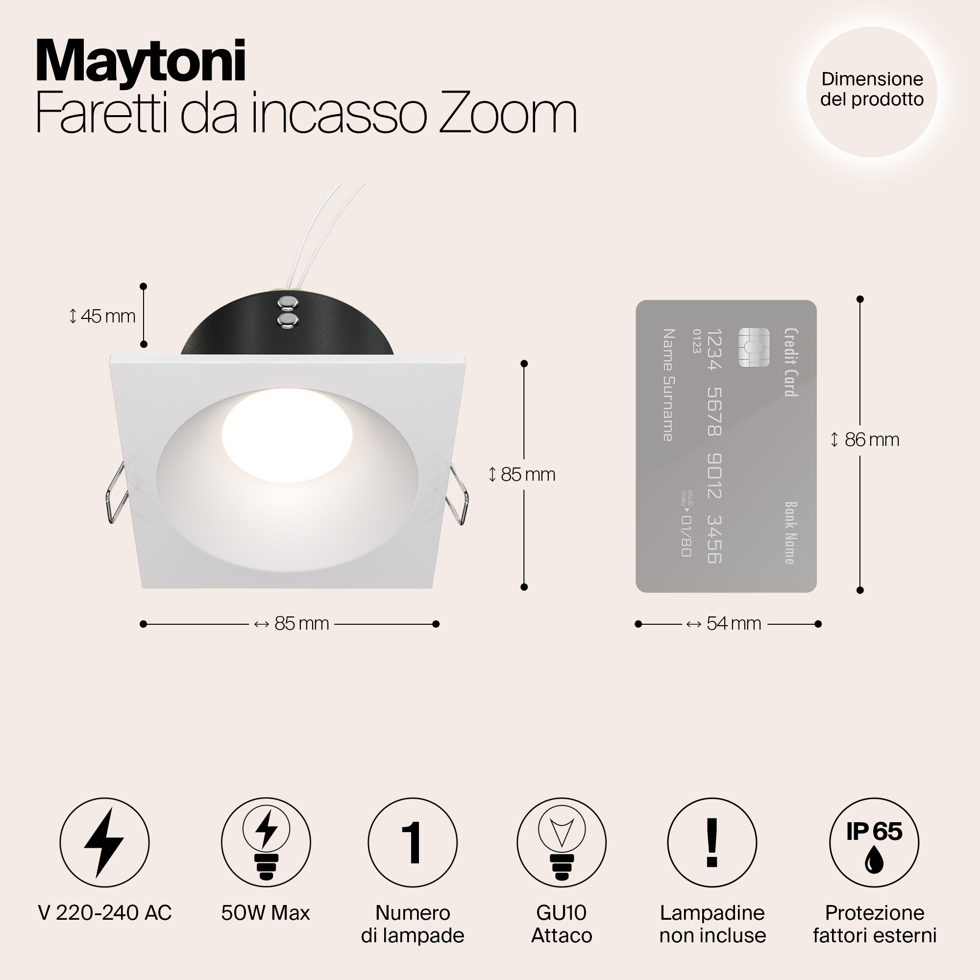 картинка Встраиваемый светильник Maytoni Zoom DL033-2-01W от магазина pro-decor.kz