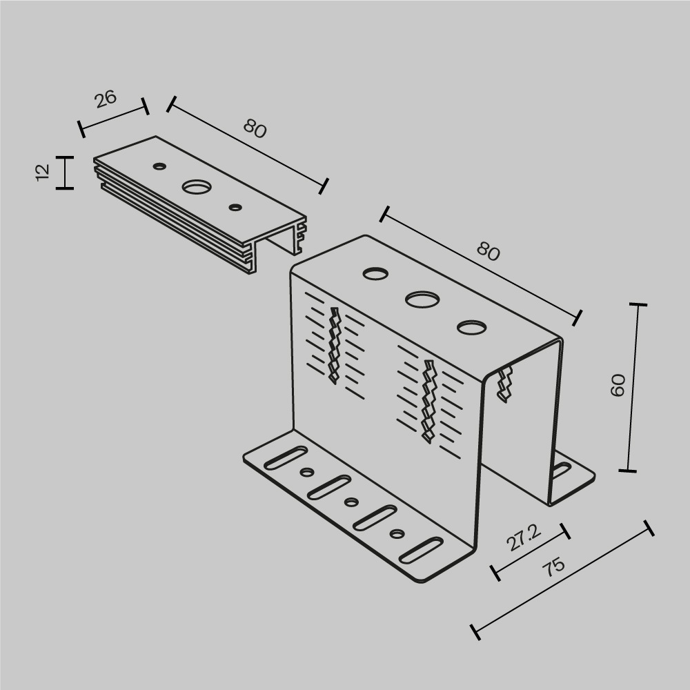 картинка Комплектующие для накладной трековой системы Technical TRA034HCB от магазина pro-decor.kz