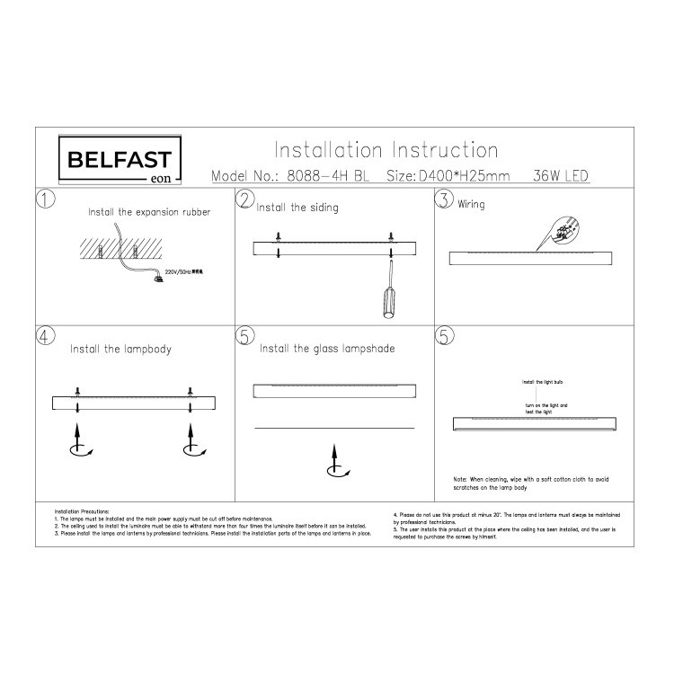 картинка Потолочный светильник Belfast Glenmore 8088-4H BL  от магазина pro-decor.kz