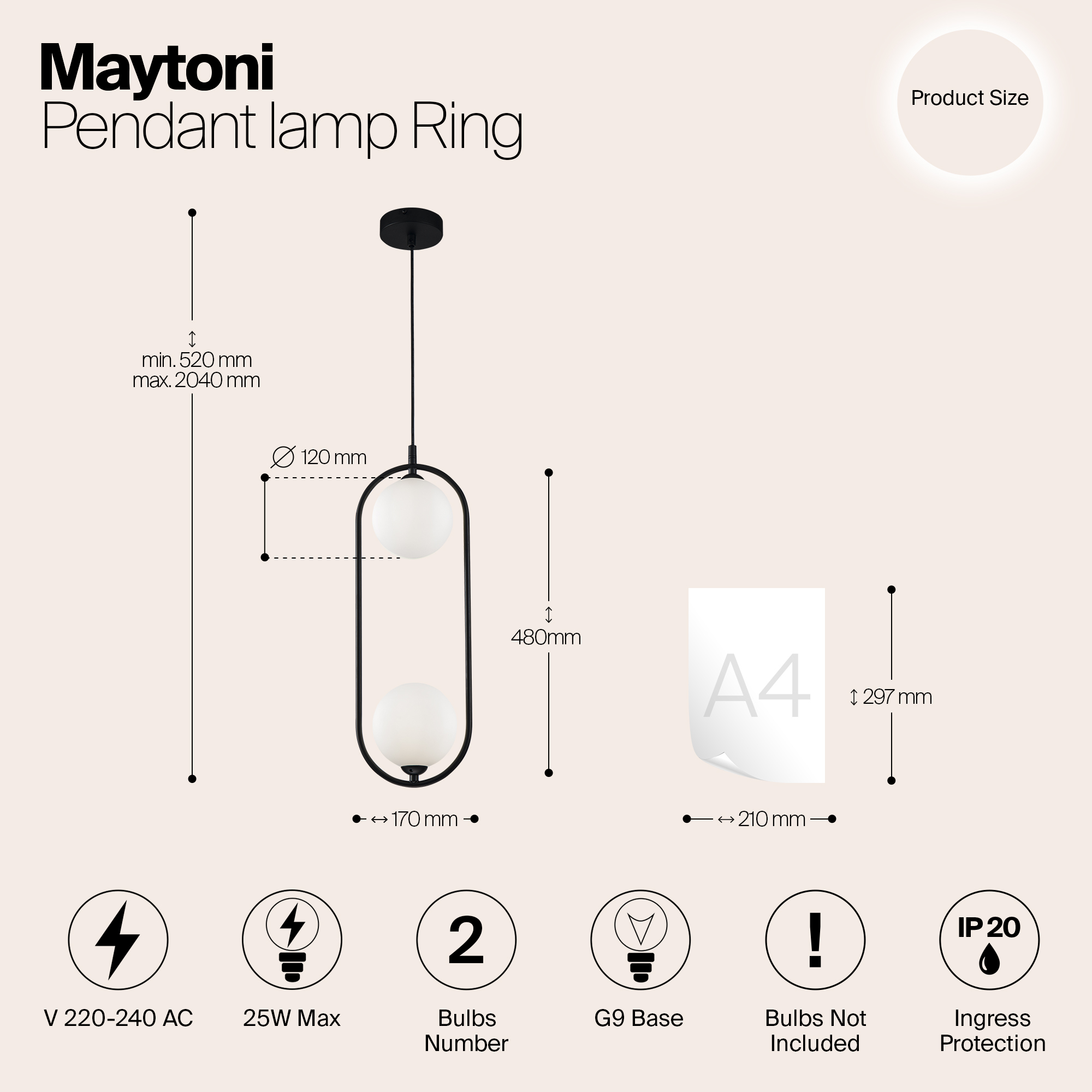 картинка Подвесной светильник Maytoni Ring MOD013PL-02B магазин pro-decor.kz являющийся официальным дистрибьютором в Казахстане картинка Подвесной светильник Maytoni Ring MOD013PL-02B от магазина pro-decor.kz