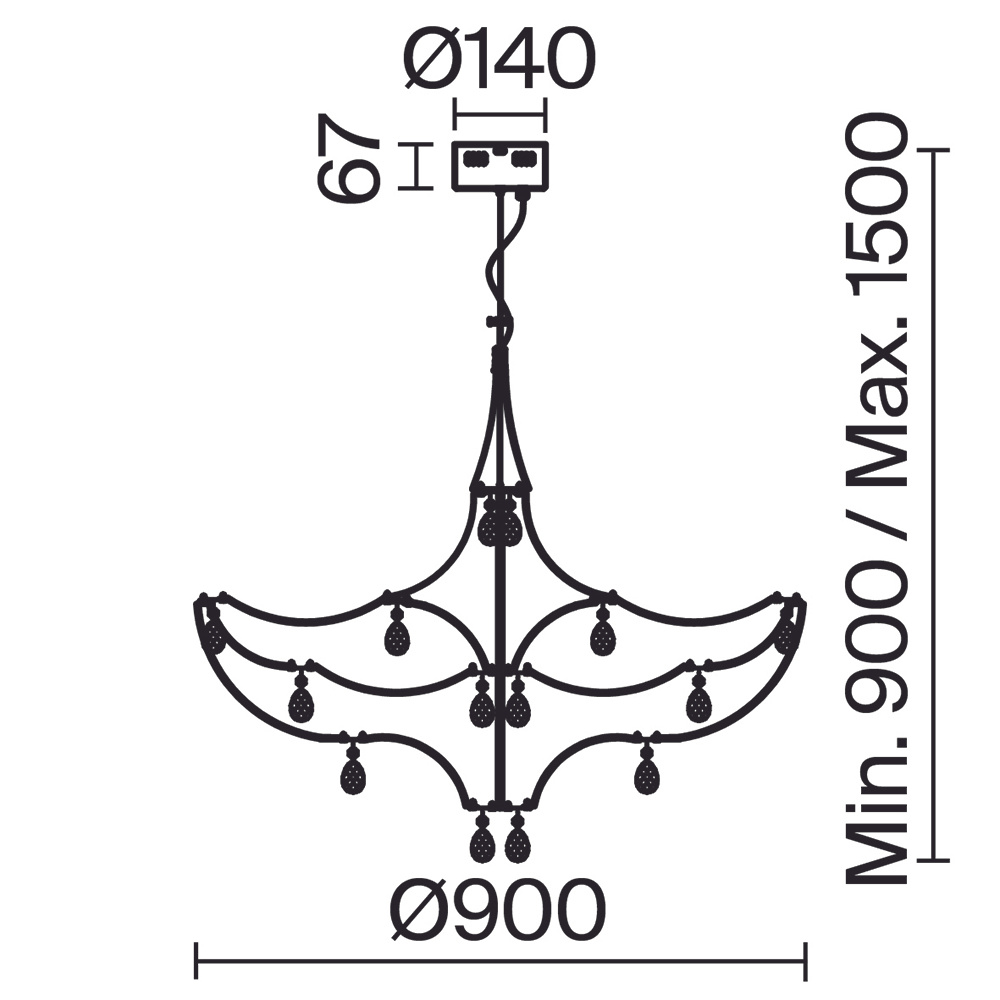 картинка Люстра Freya FR6138PL-L30BS Amela от магазина pro-decor.kz