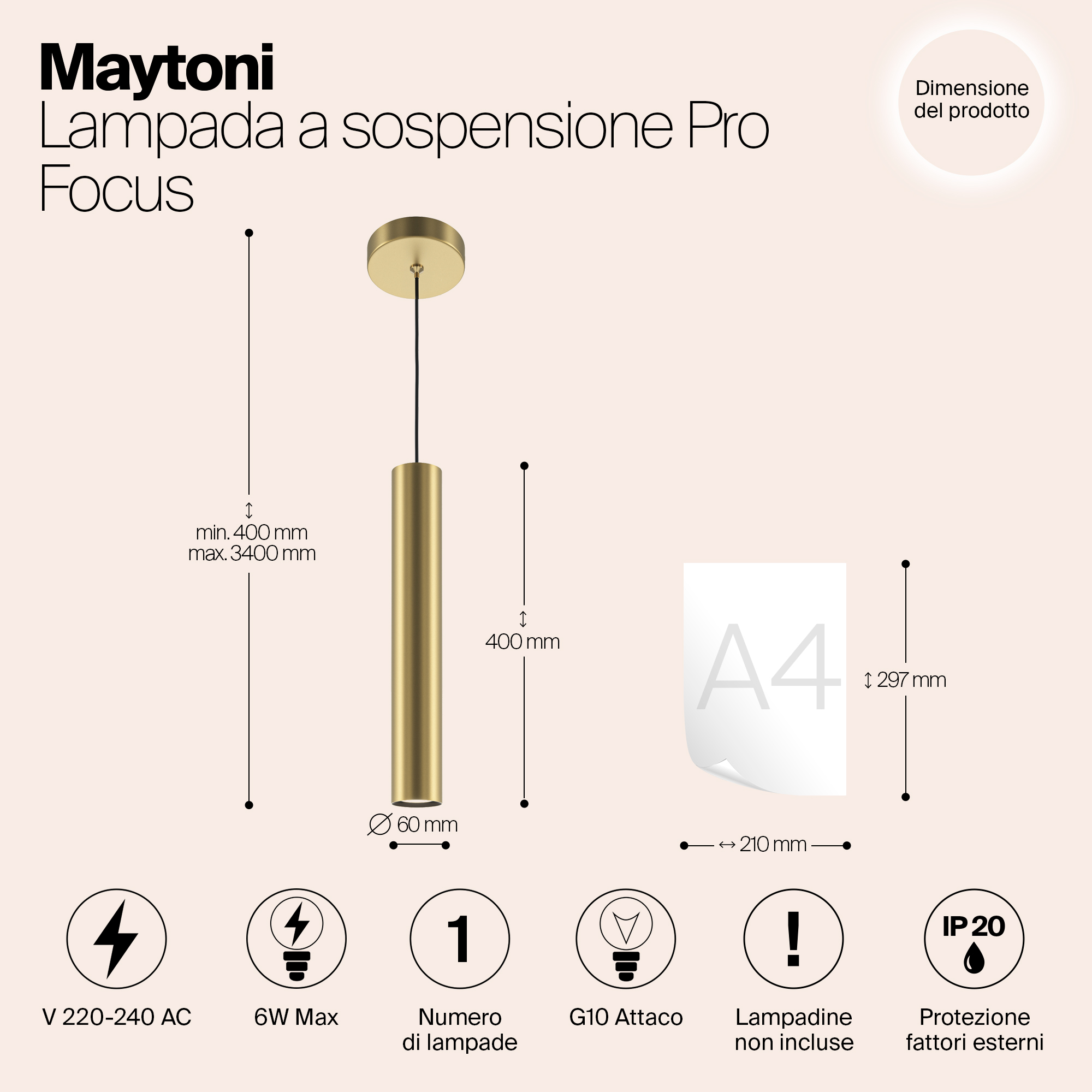 картинка Подвесной светильник Maytoni MOD161PL-01G1 магазин pro-decor.kz являющийся официальным дистрибьютором в Казахстане картинка Подвесной светильник Maytoni MOD161PL-01G1 от магазина pro-decor.kz